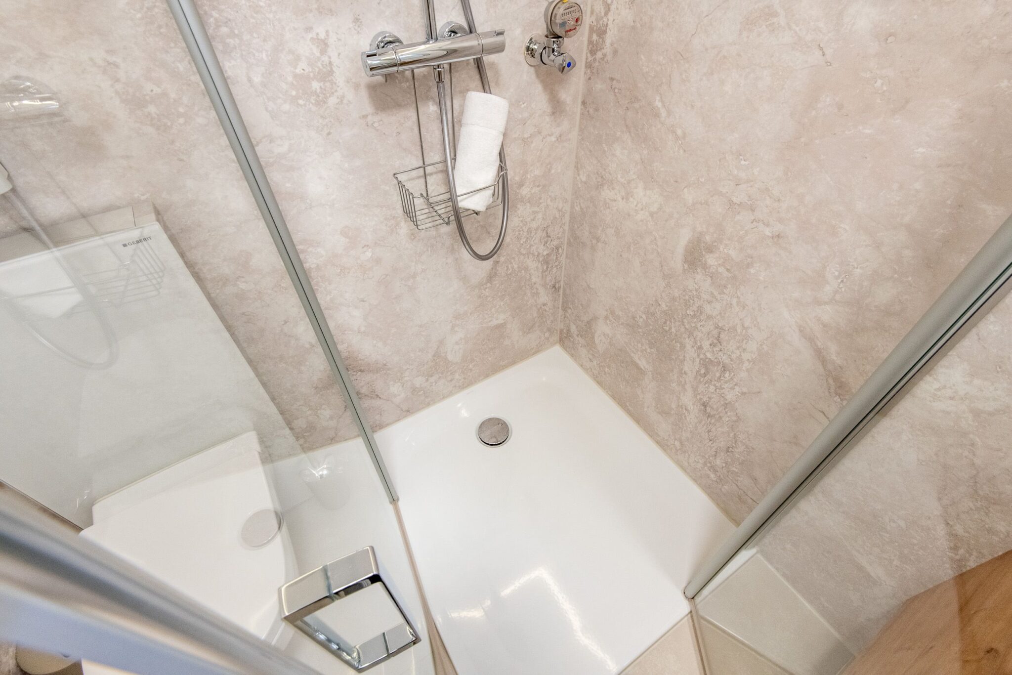 Dusche in Ferienwohnung auf Sylt