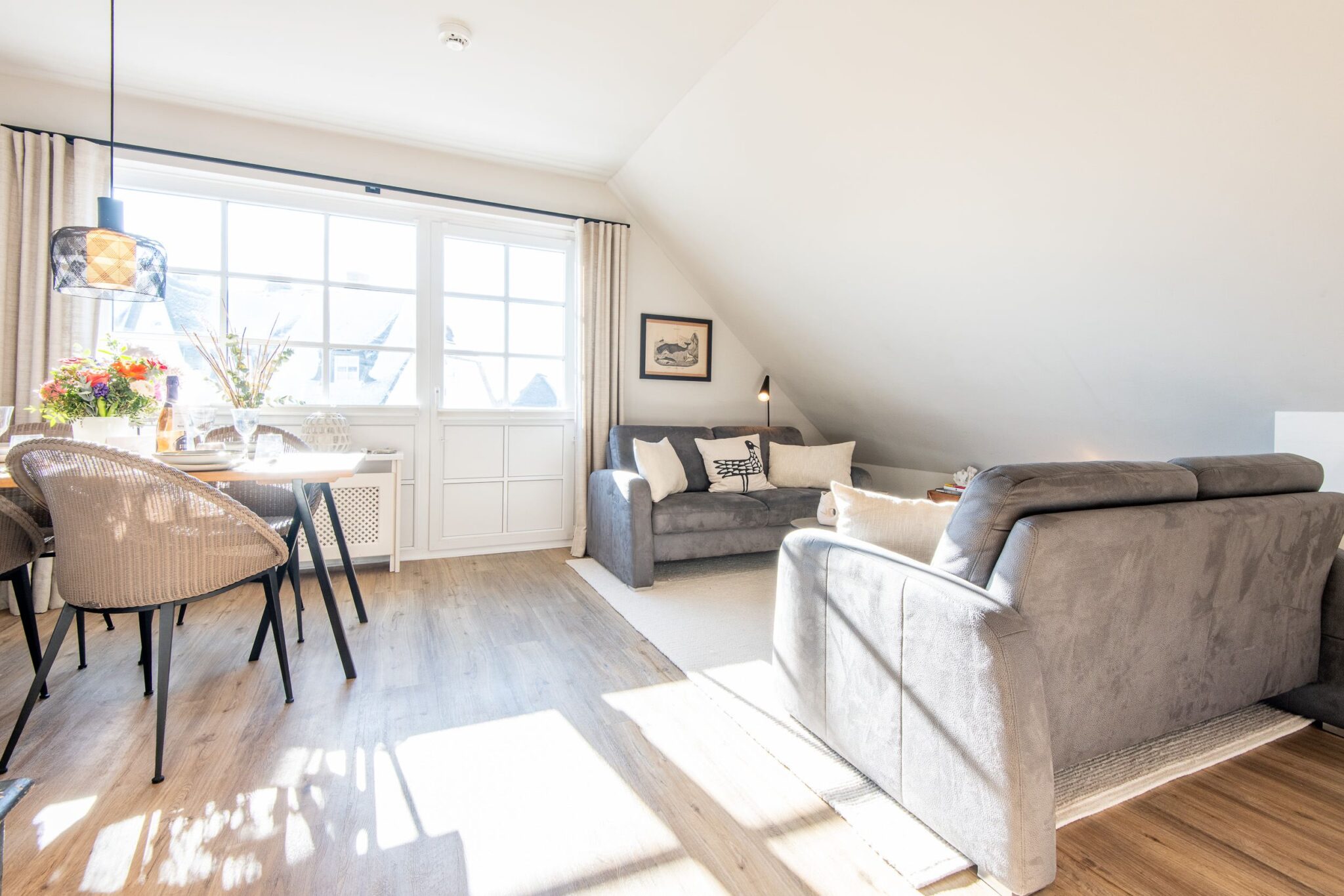 Wohnzimmer in Ferienwohnung auf Sylt