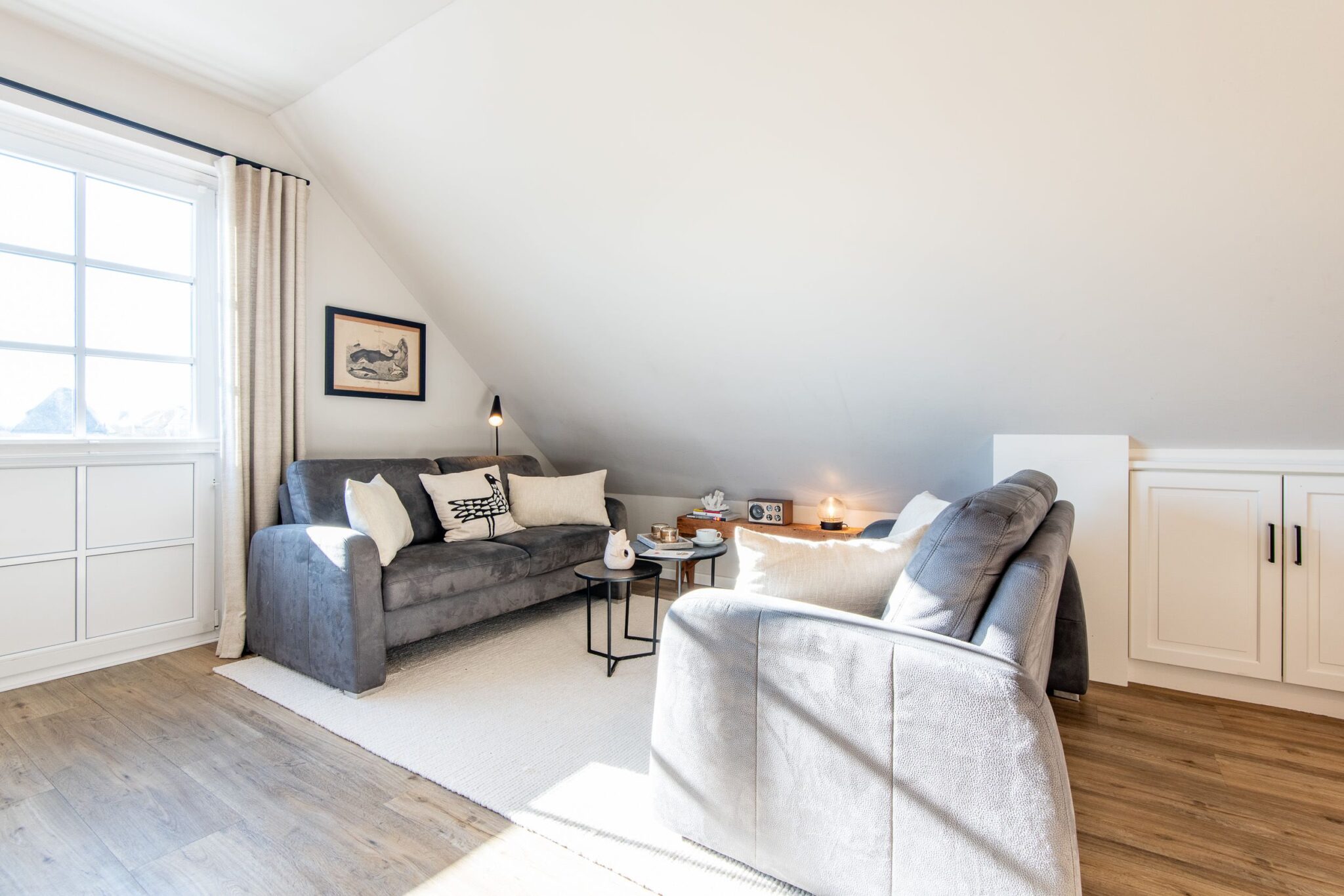 Wohnzimmer in Ferienwohnung auf Sylt