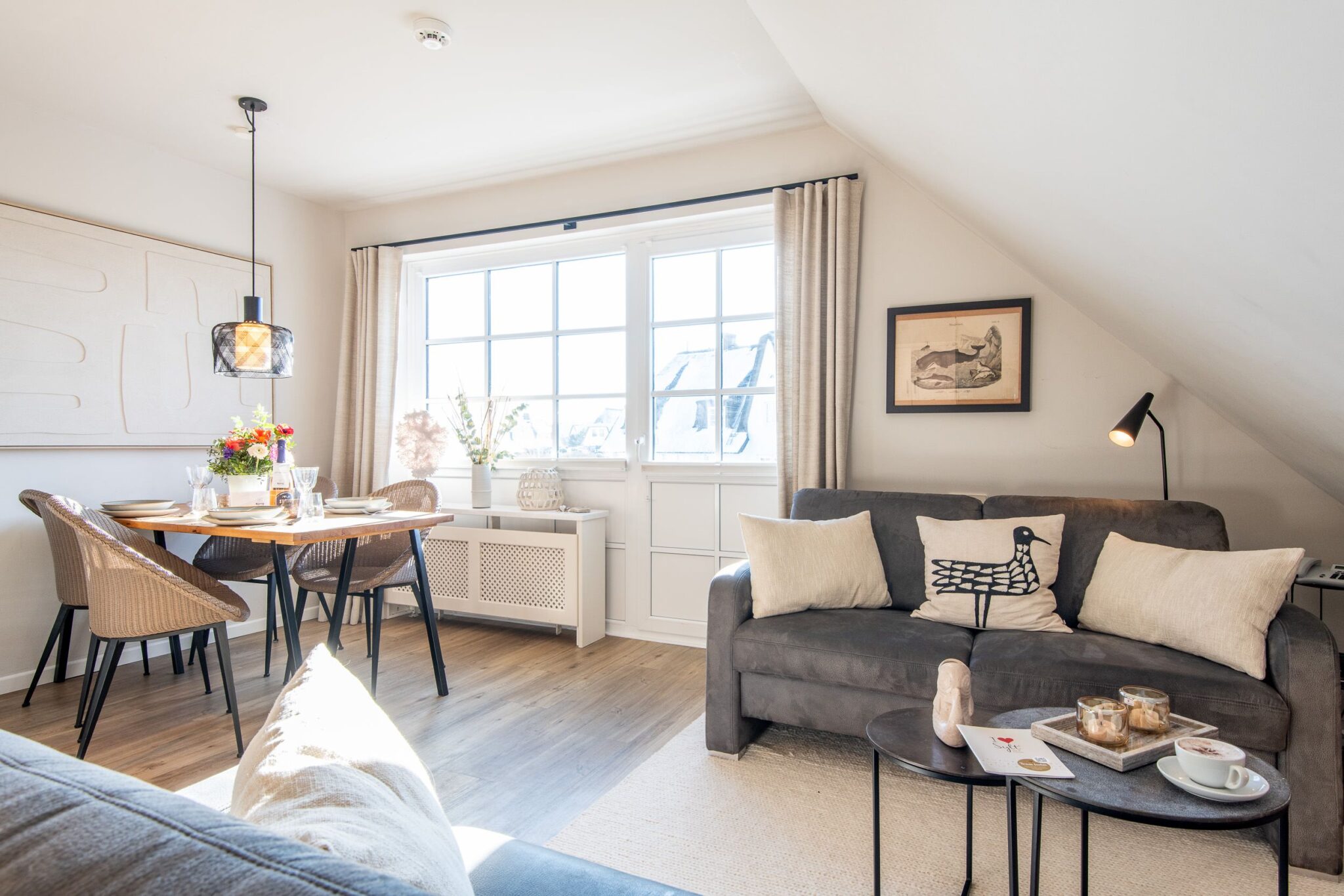 Wohnzimmer in Ferienwohnung auf Sylt