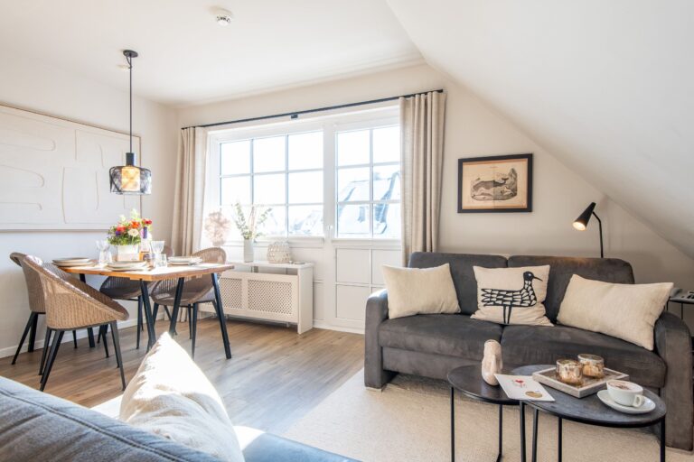 Wohnzimmer in Ferienwohnung auf Sylt