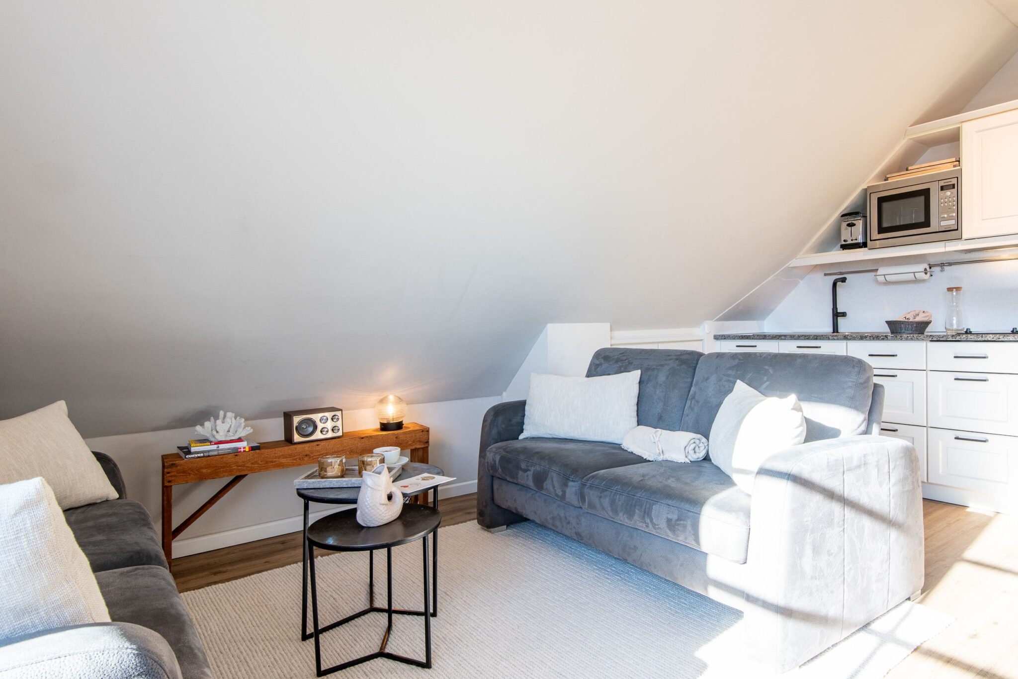 Wohnzimmer in Ferienwohnung auf Sylt