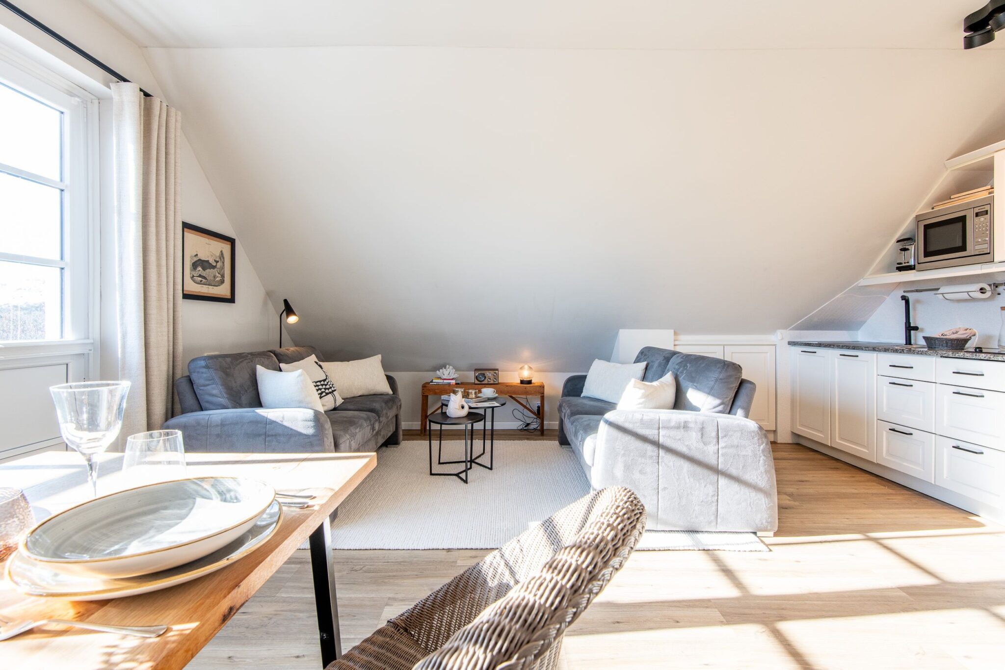 Wohnzimmer in Ferienwohnung auf Sylt