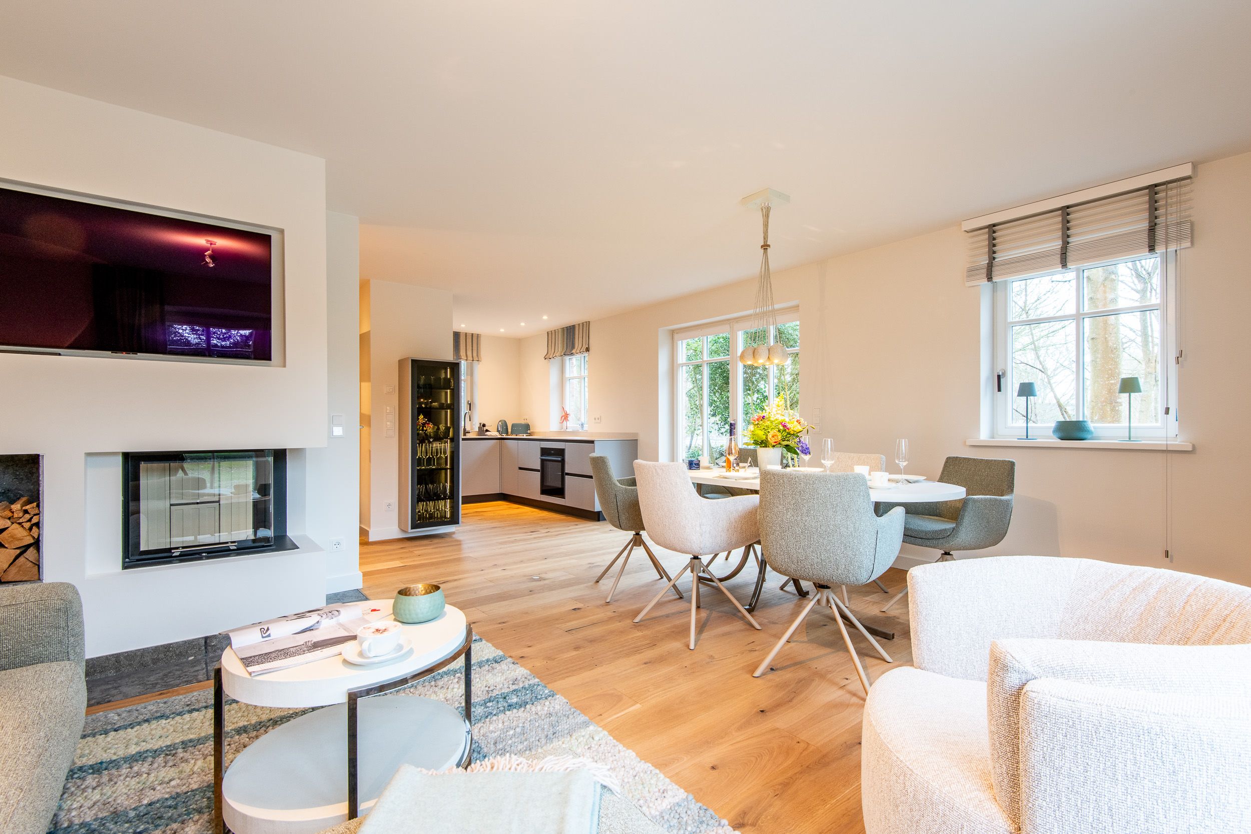 Wohnzimmer in Ferienhaus auf Sylt