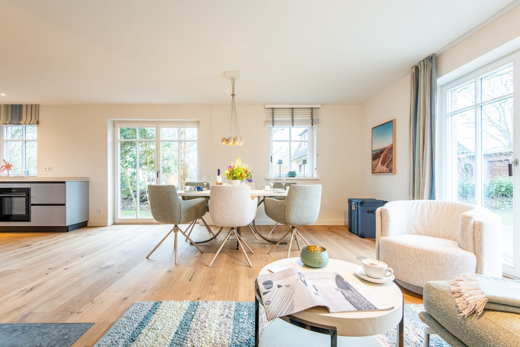 Wohnzimmer in Ferienhaus auf Sylt