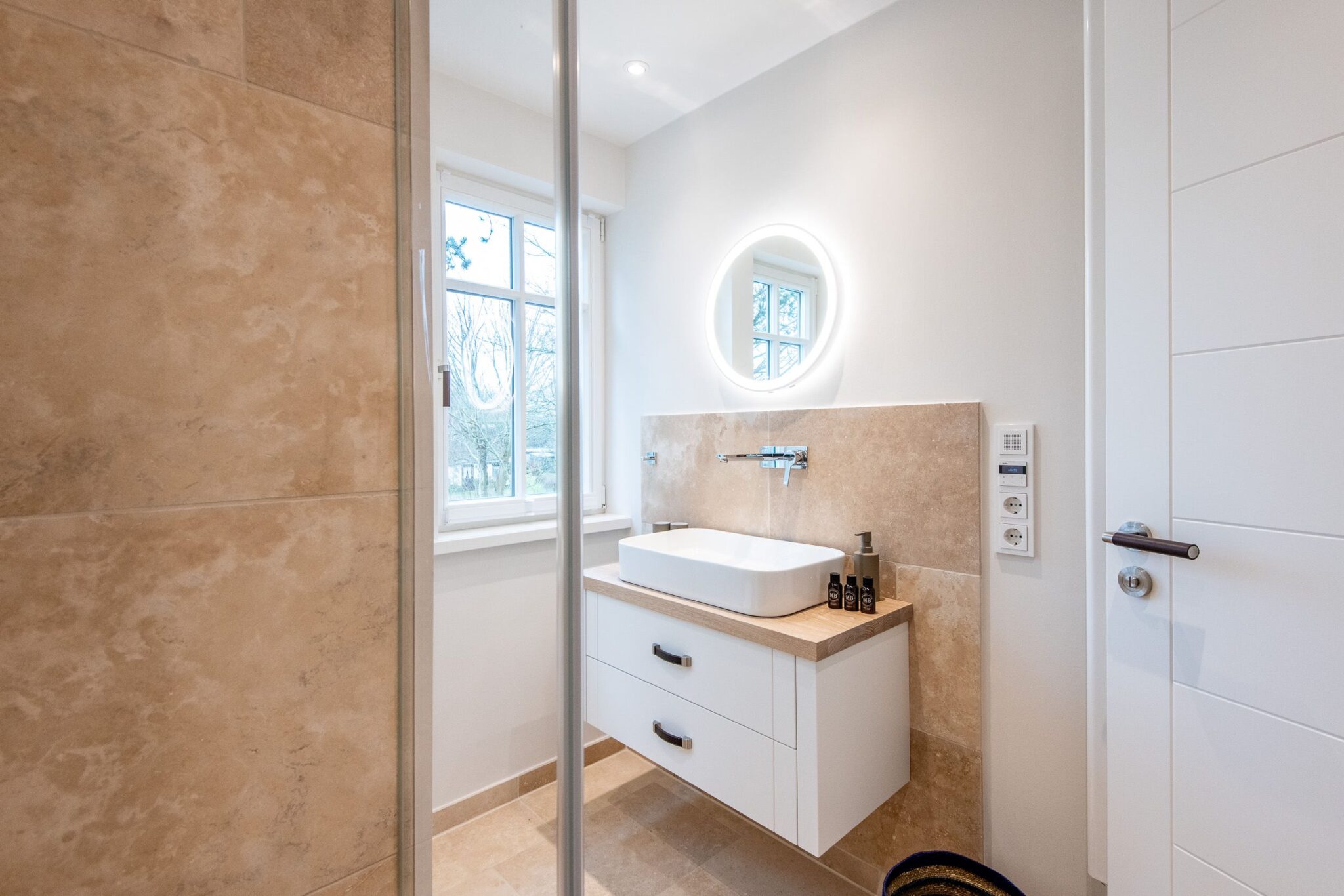 Badezimmer in Ferienhaus auf Sylt