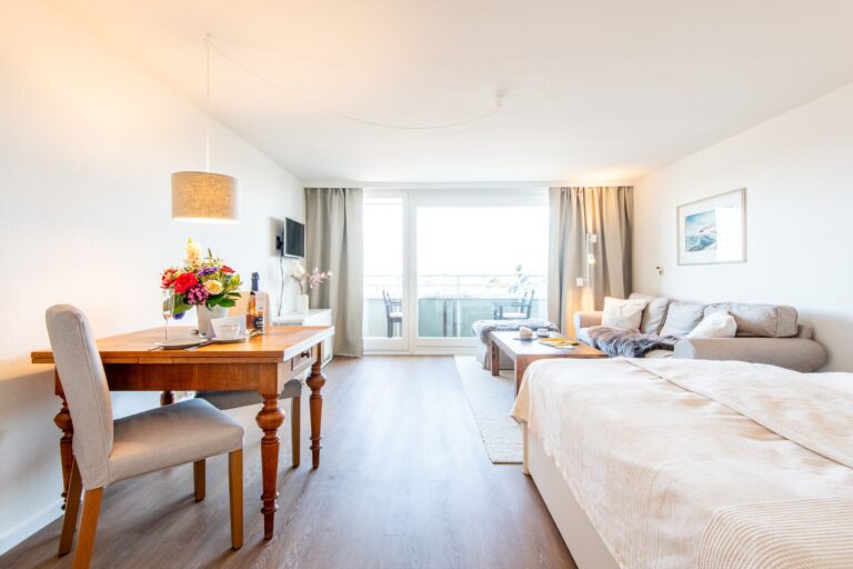 Wohnzimmer in Ferienwohnung auf Sylt