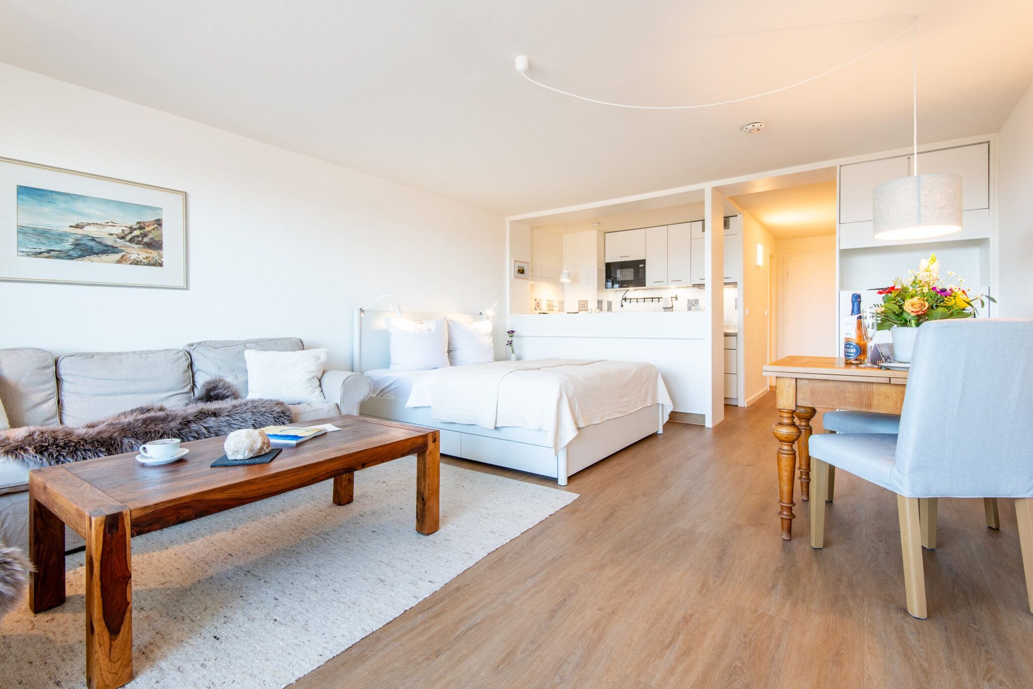 Wohnraum in Ferienwohnung auf Sylt