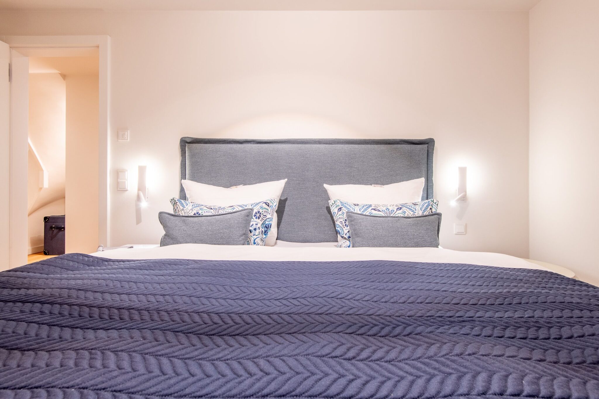 Doppelbett in Ferienwohnung auf Sylt