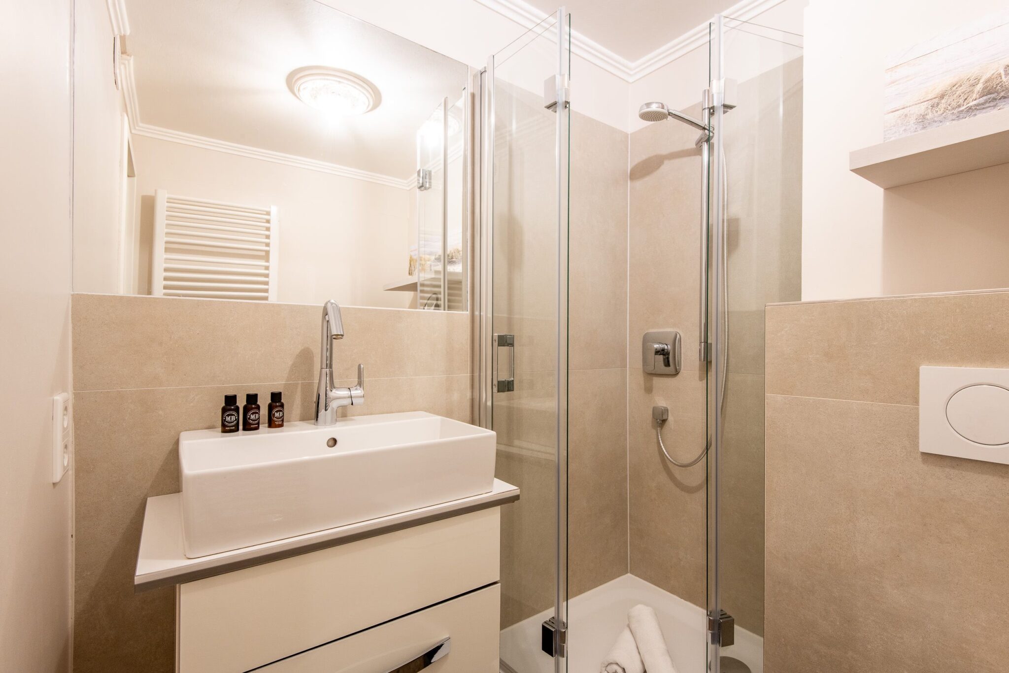 Badezimmer in Ferienhaus auf Sylt