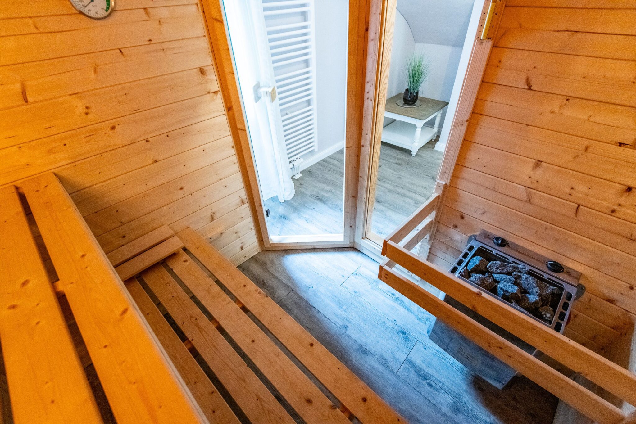 Sauna in Ferienhaus auf Sylt