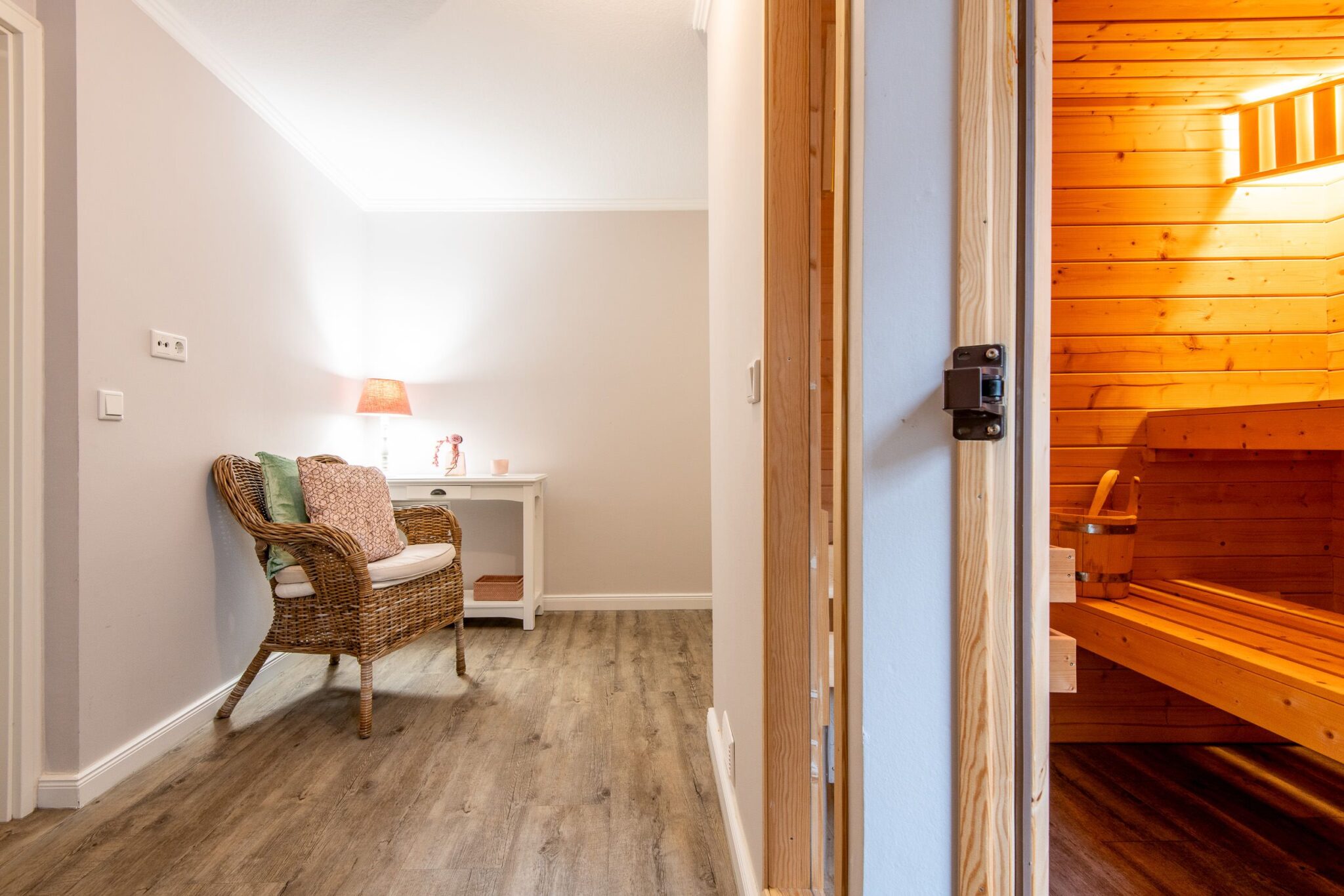 Sauna in Ferienhaus auf Sylt