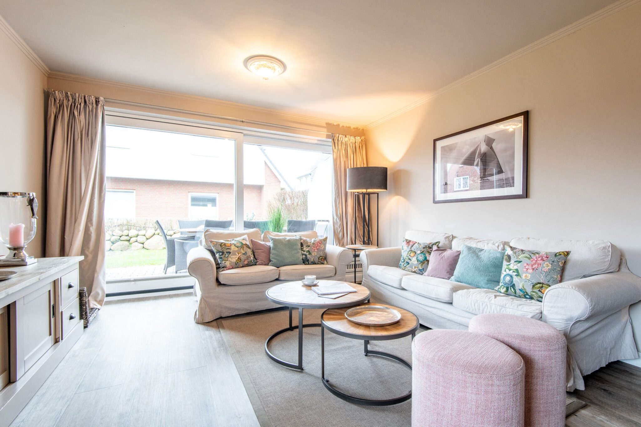 Wohnzimmer in Ferienwohnung auf Sylt