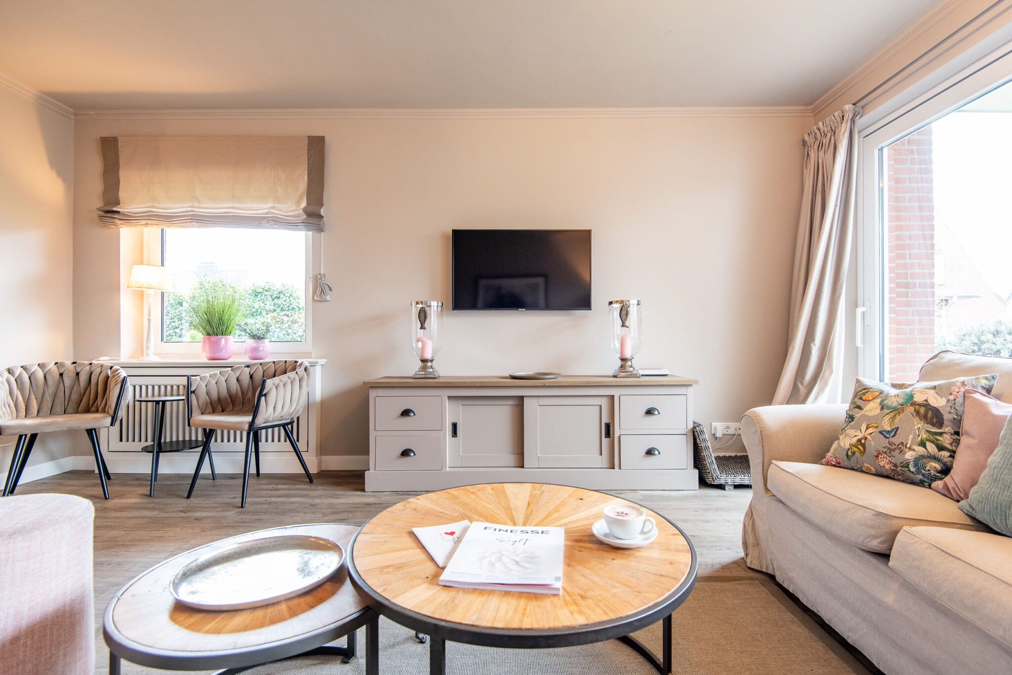 Wohnzimmer in Ferienwohnung auf Sylt