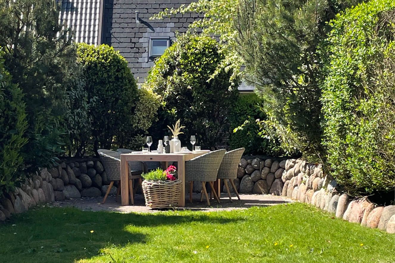 Garten zu Ferienhaus auf Sylt