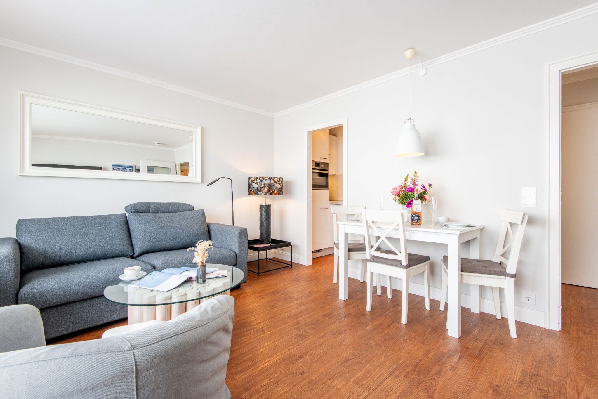 Wohnzimmer in Ferienwohnung auf Sylt