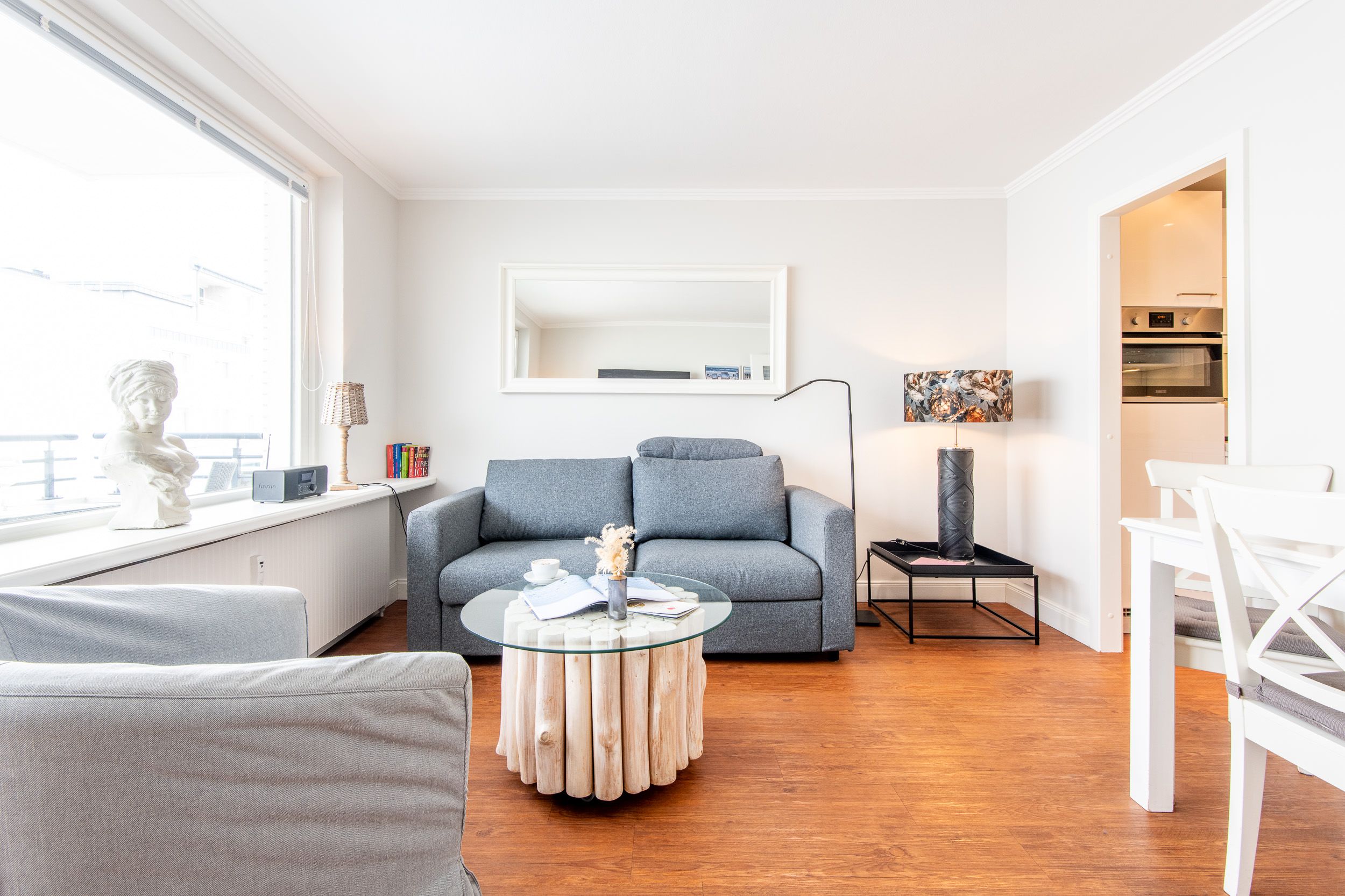 Wohnzimmer in Ferienwohnung auf Sylt