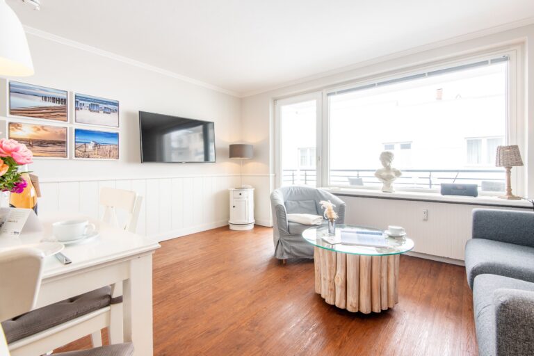 Wohnzimmer in Ferienwohnung auf Sylt