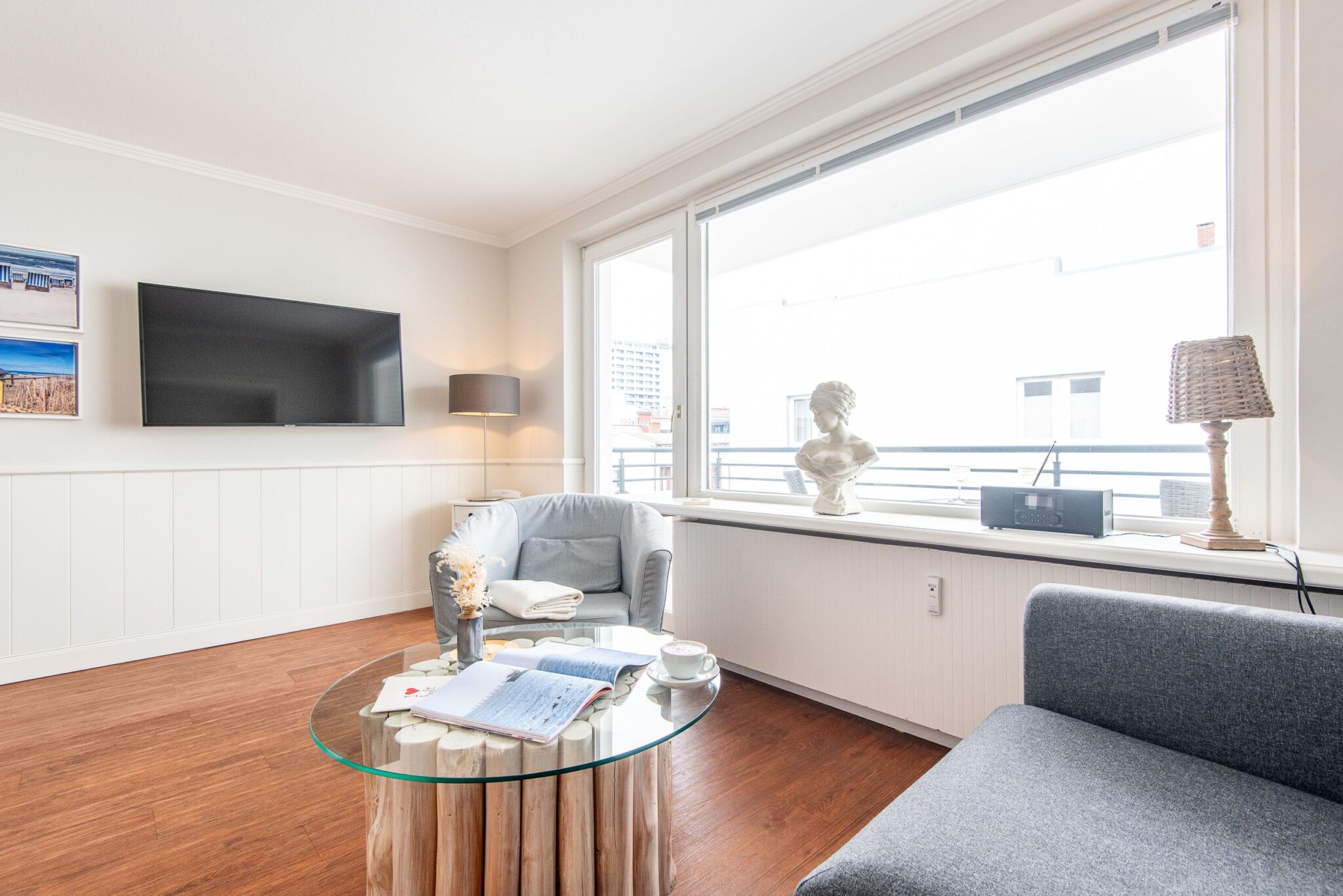 Wohnzimmer in Ferienwohnung auf Sylt