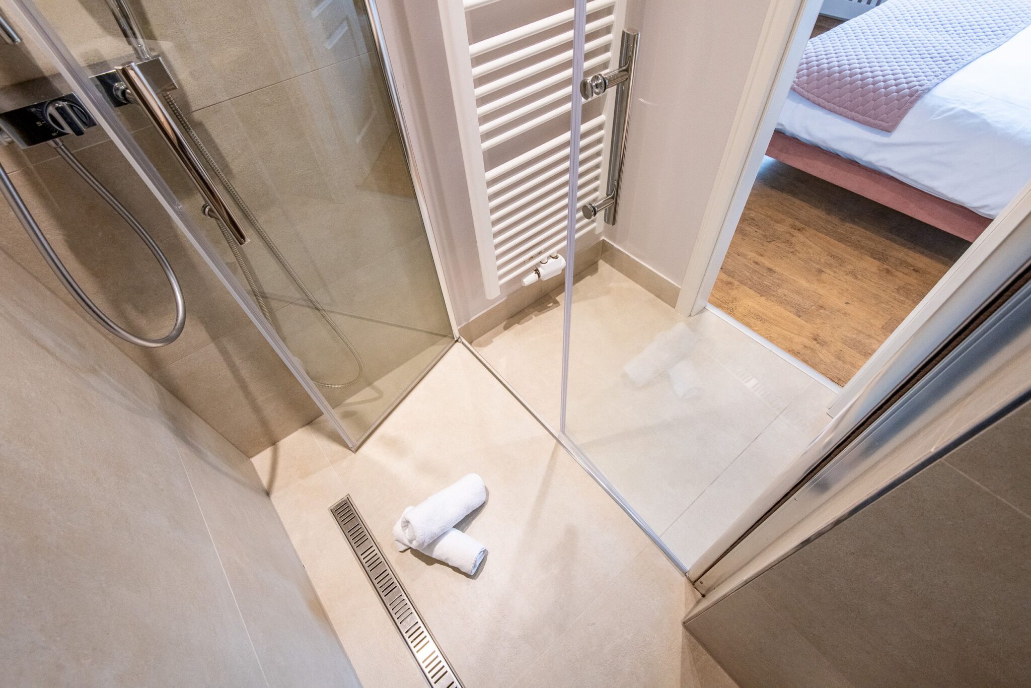 Dusche in Ferienwohnung auf Sylt
