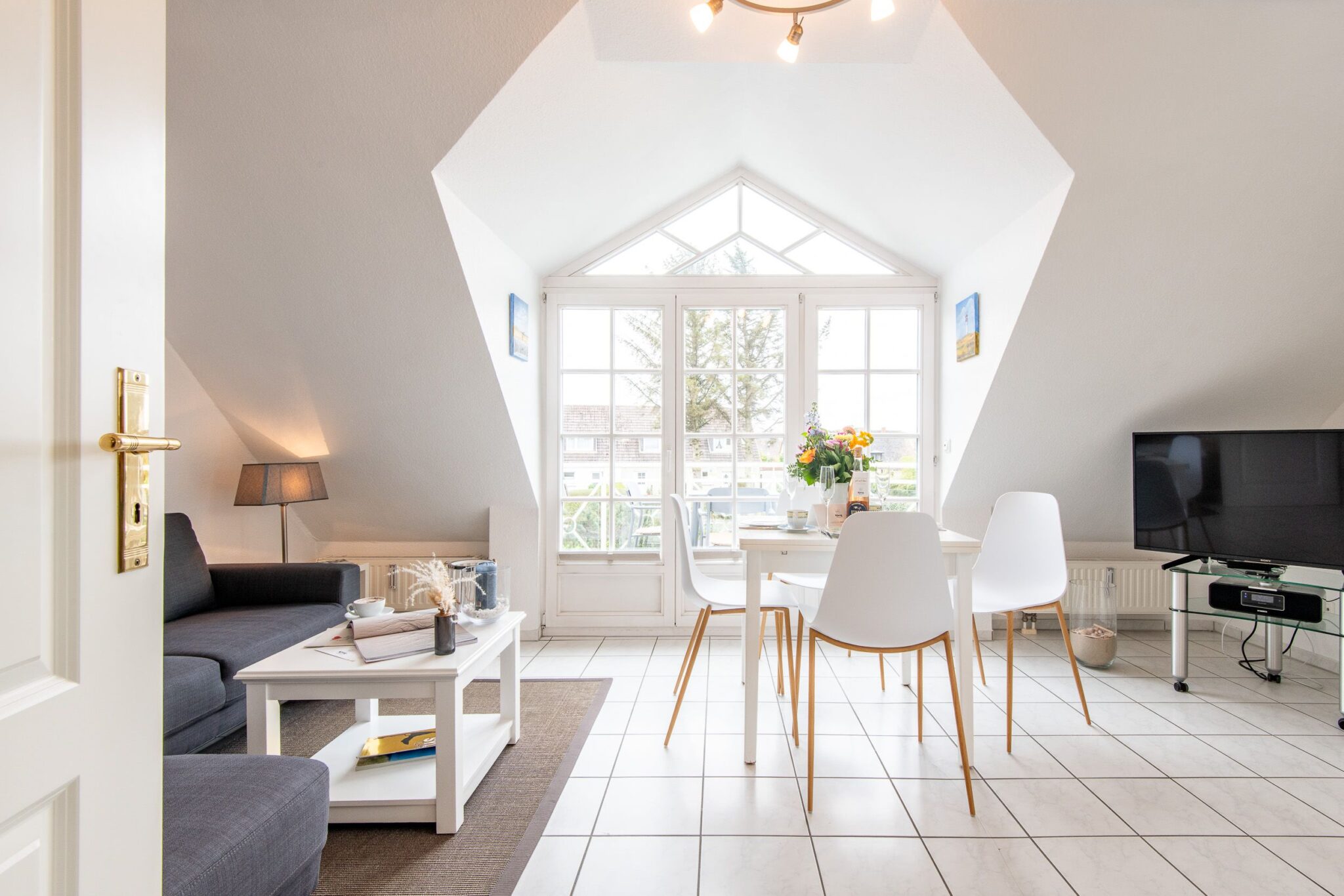 Wohnzimmer in Ferienwohnung auf Sylt