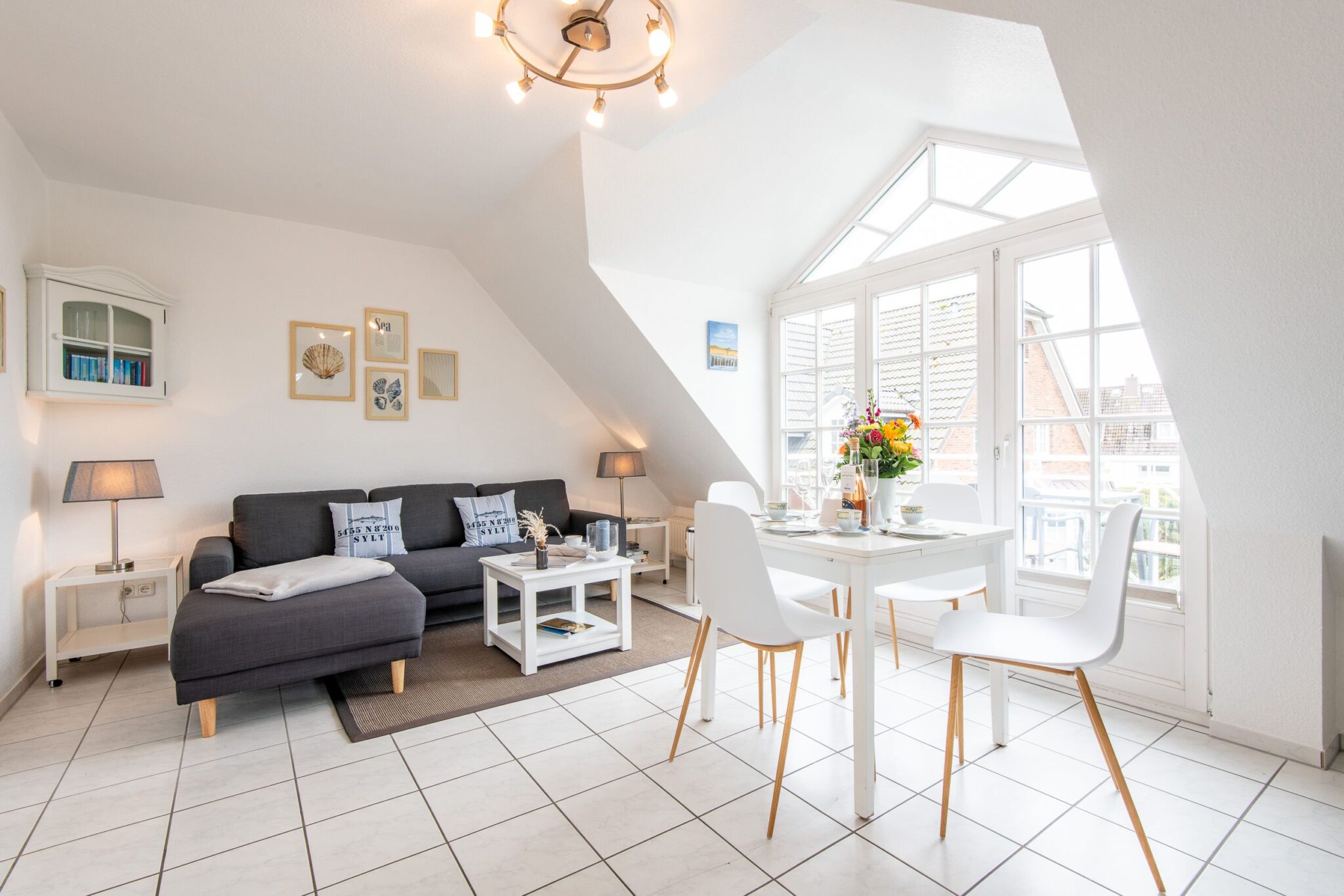 Wohnzimmer in Ferienwohnung auf Sylt