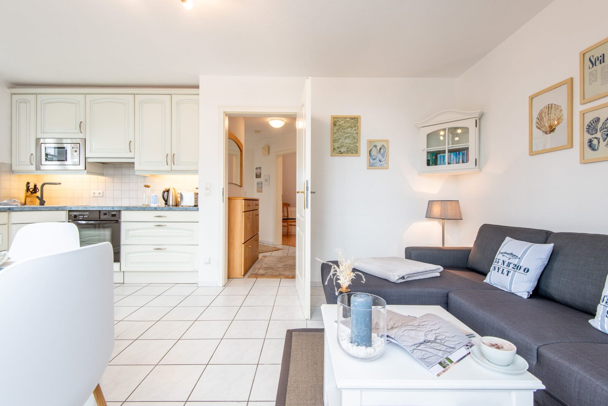 Wohnzimmer in Ferienwohnung auf Sylt