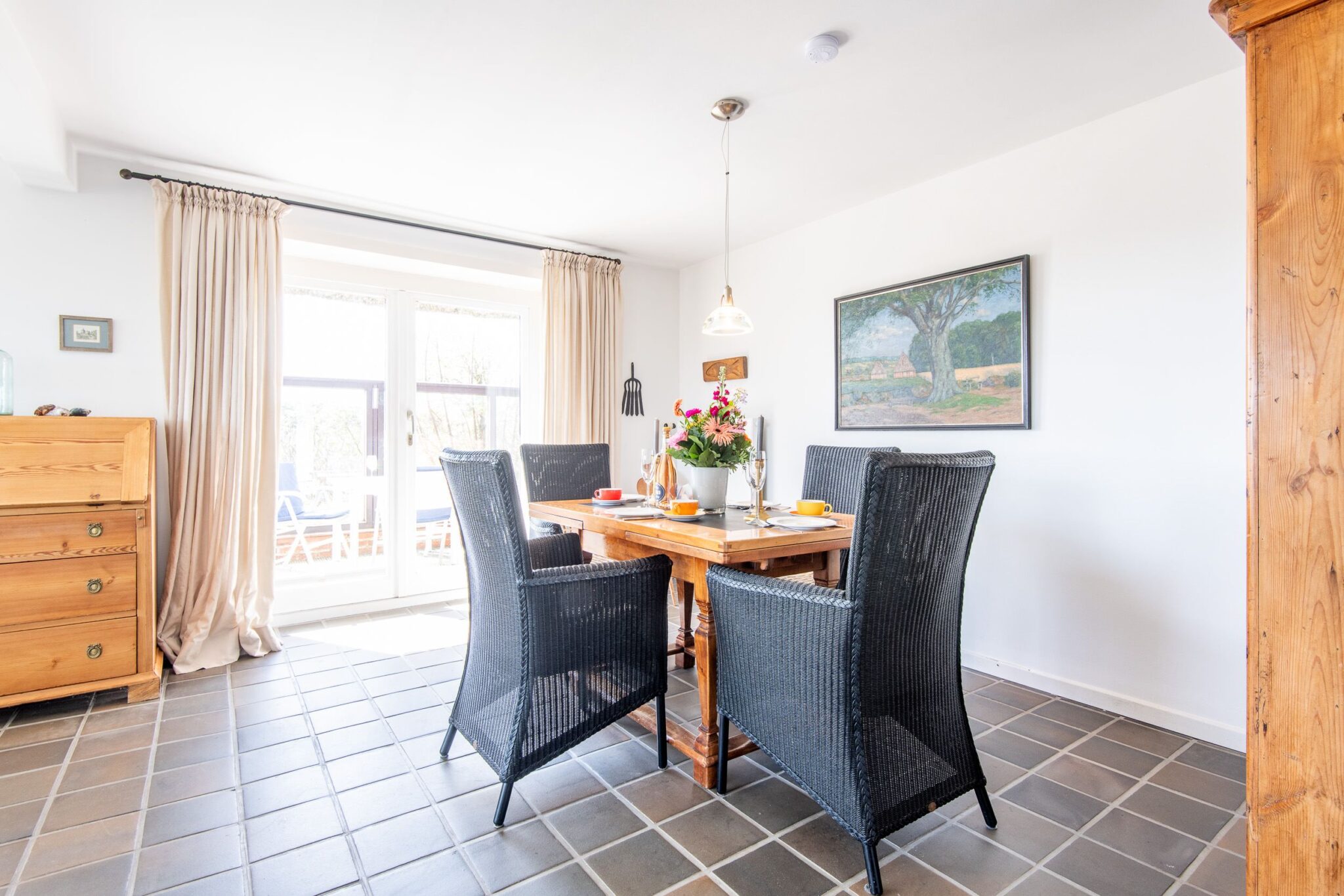 Wohnzimmer in Ferienwohnung auf Sylt