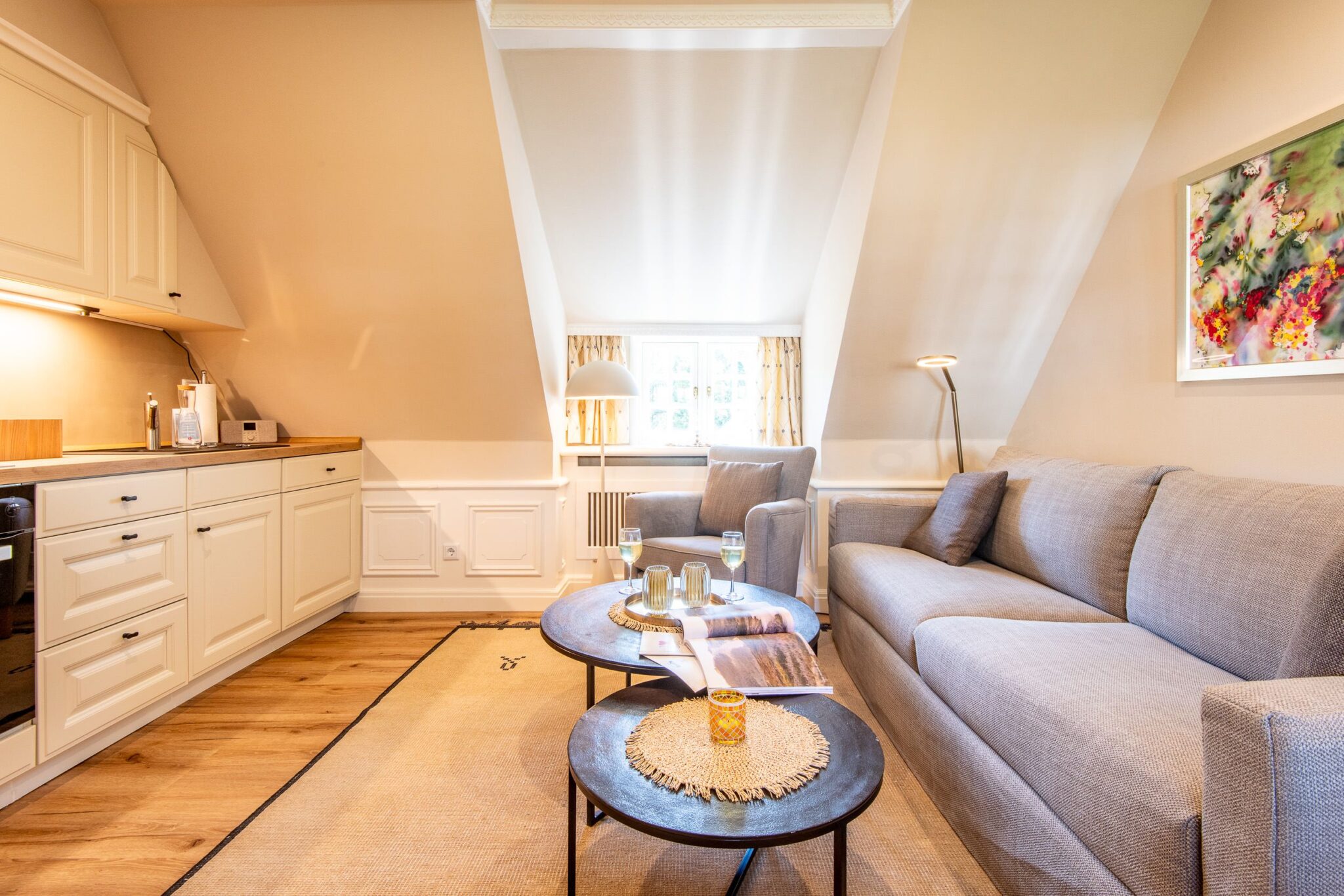 Wohnzimmer in Ferienwohnung auf Sylt