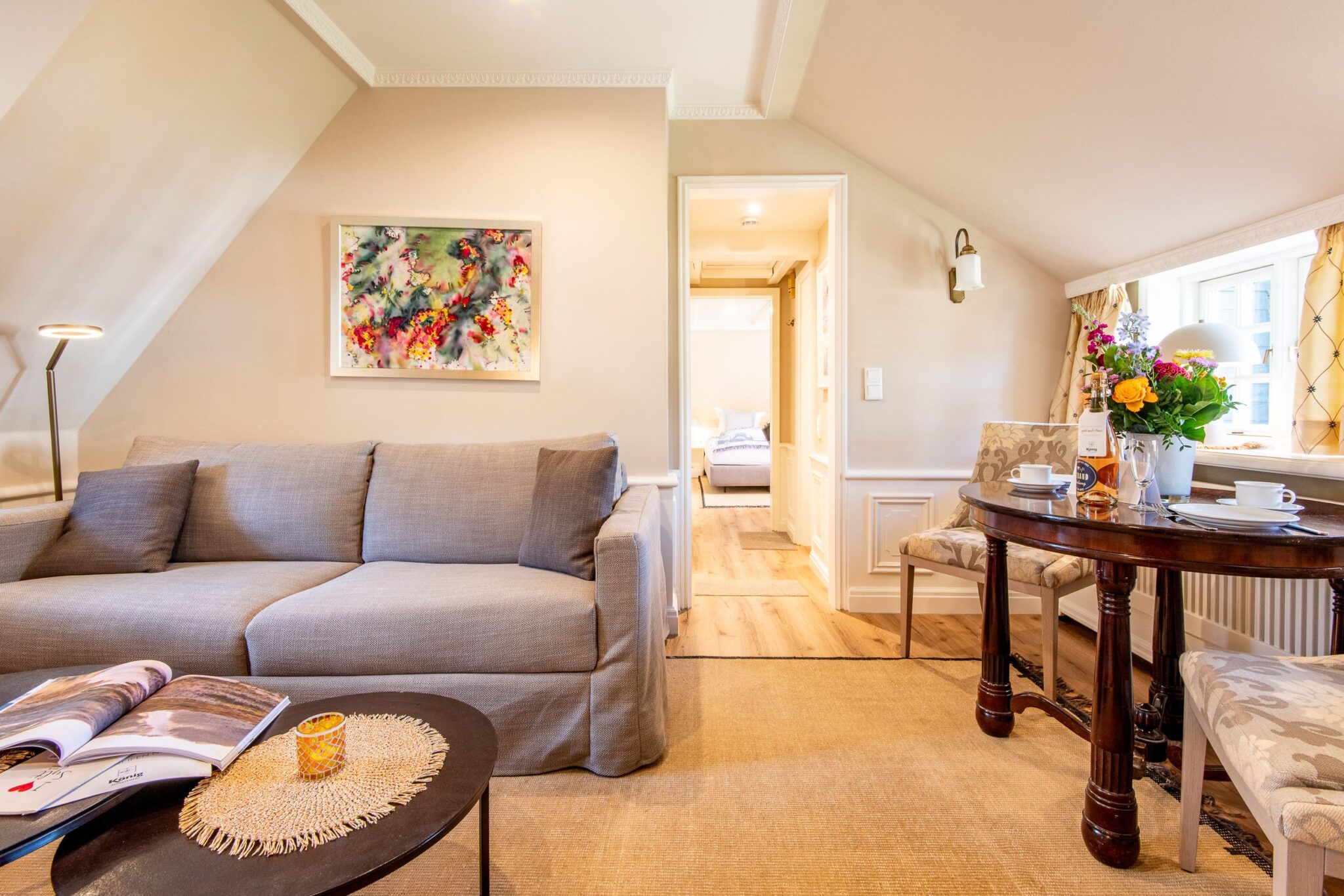 Wohnzimmer in Ferienwohnung auf Sylt