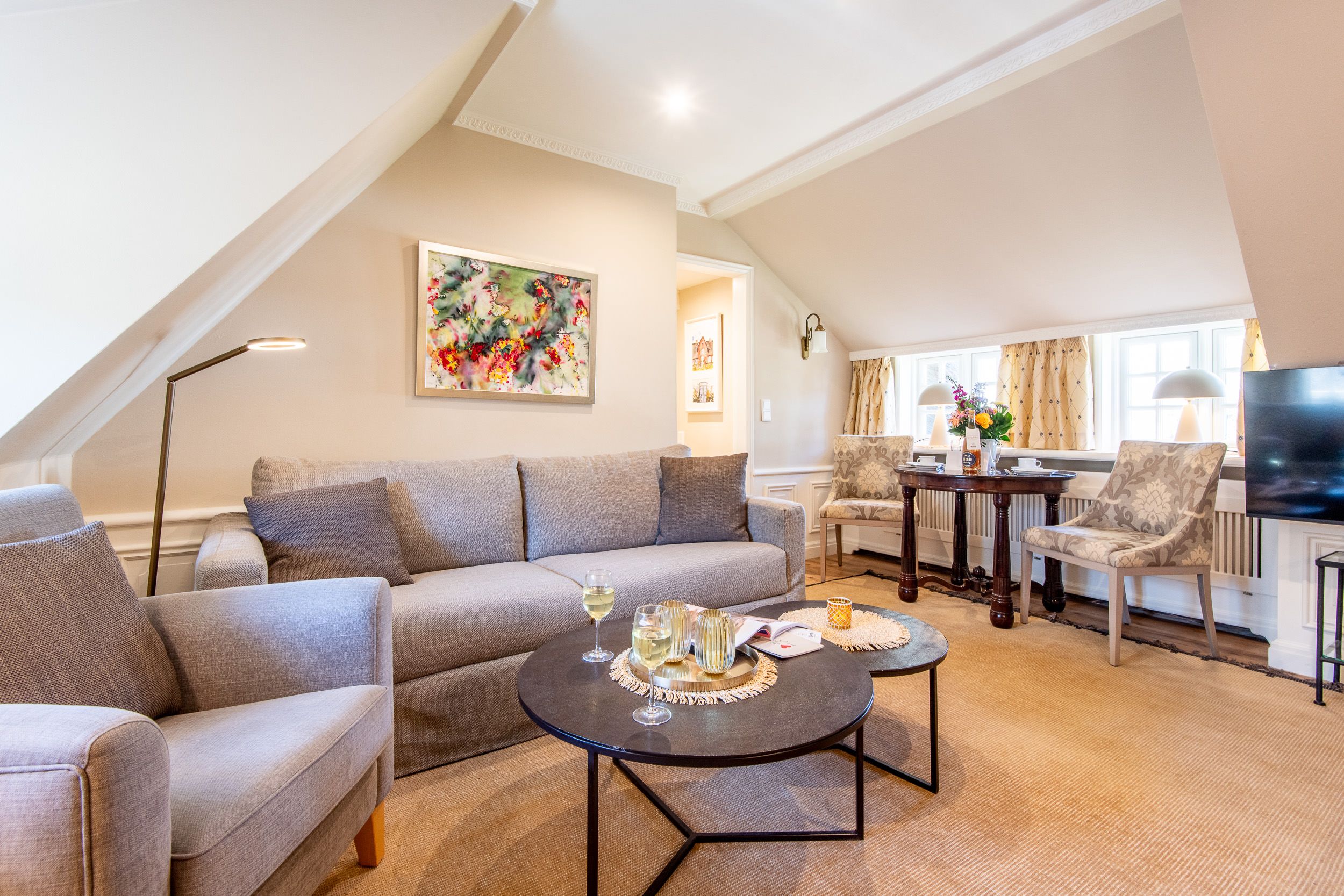 Wohnzimmer in Ferienwohnung auf Sylt