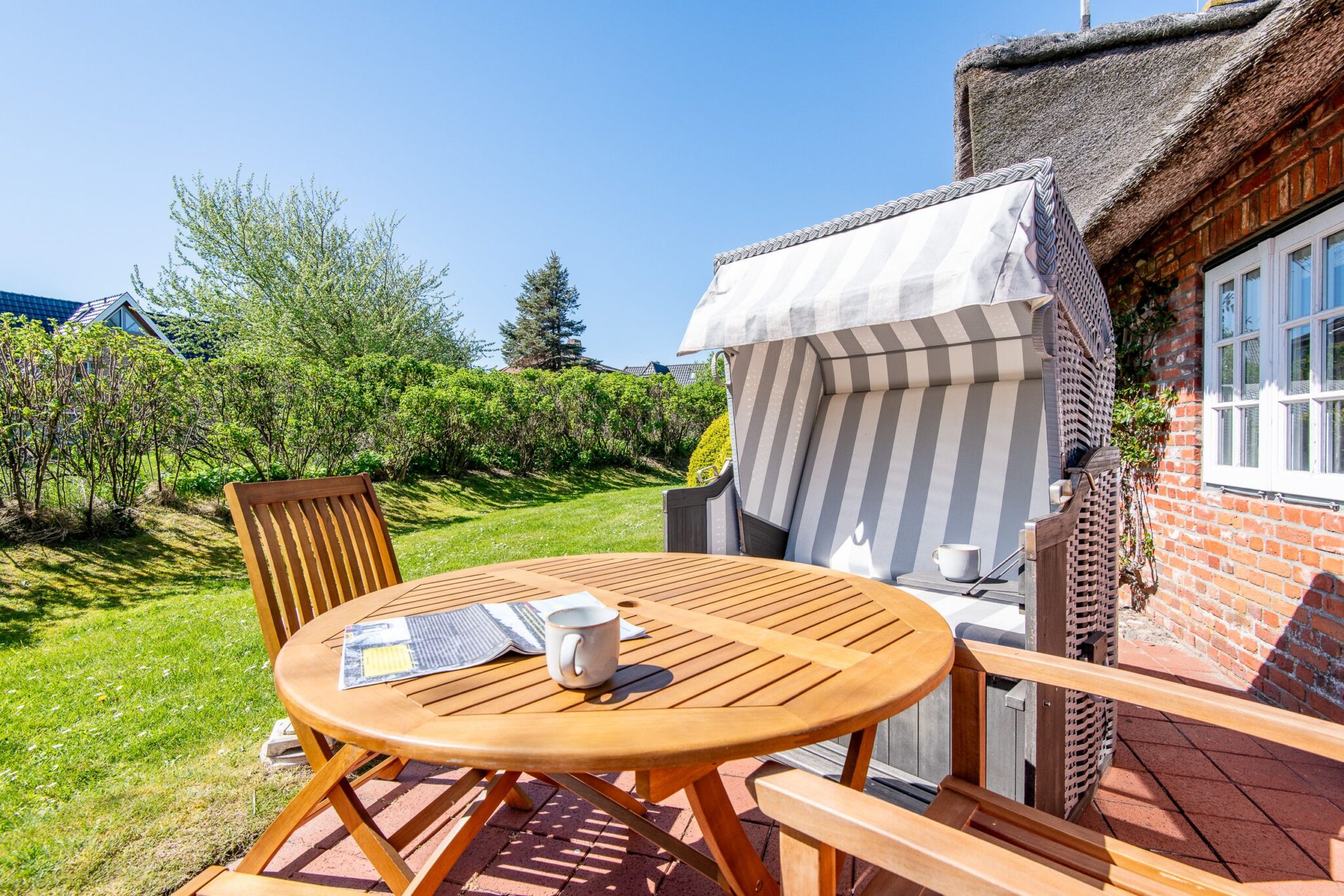 Garten zu Ferienwohnung auf Sylt