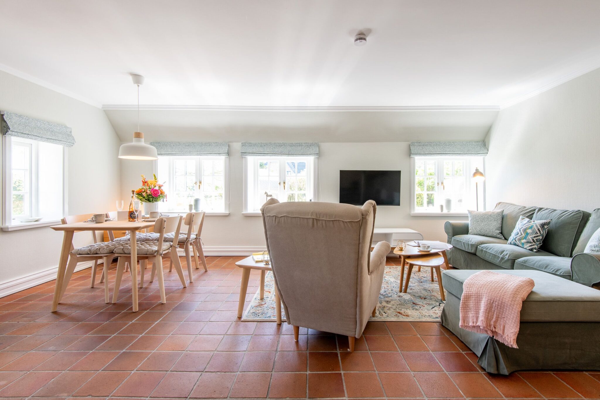 Wohnzimmer in Ferienwohnung auf Sylt