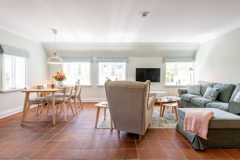 Wohnzimmer in Ferienwohnung auf Sylt