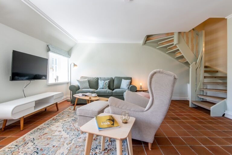 Wohnzimmer in Ferienwohnung auf Sylt