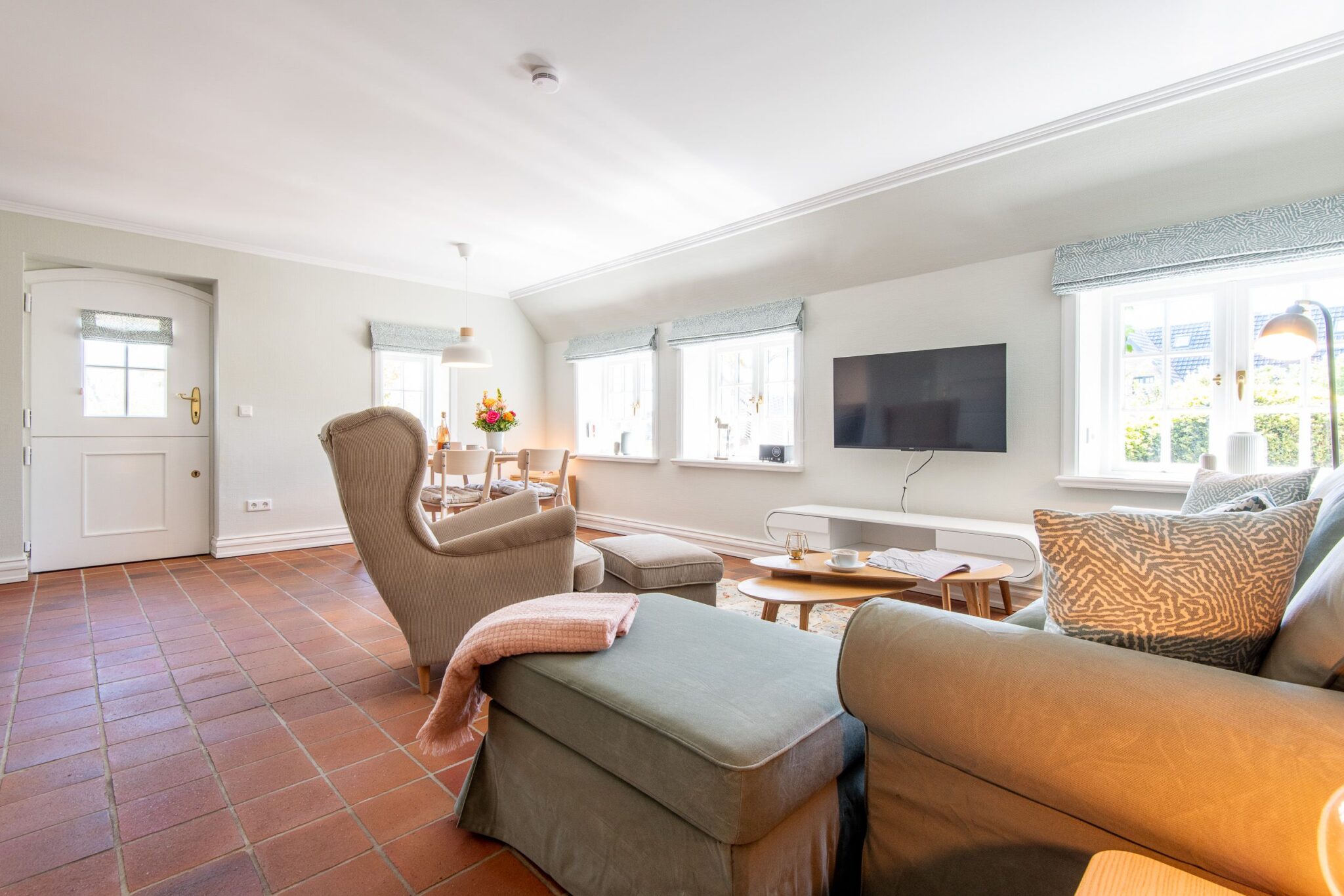 Wohnzimmer in Ferienwohnung auf Sylt