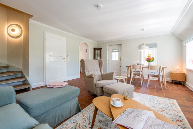 Wohnzimmer in Ferienwohnung auf Sylt