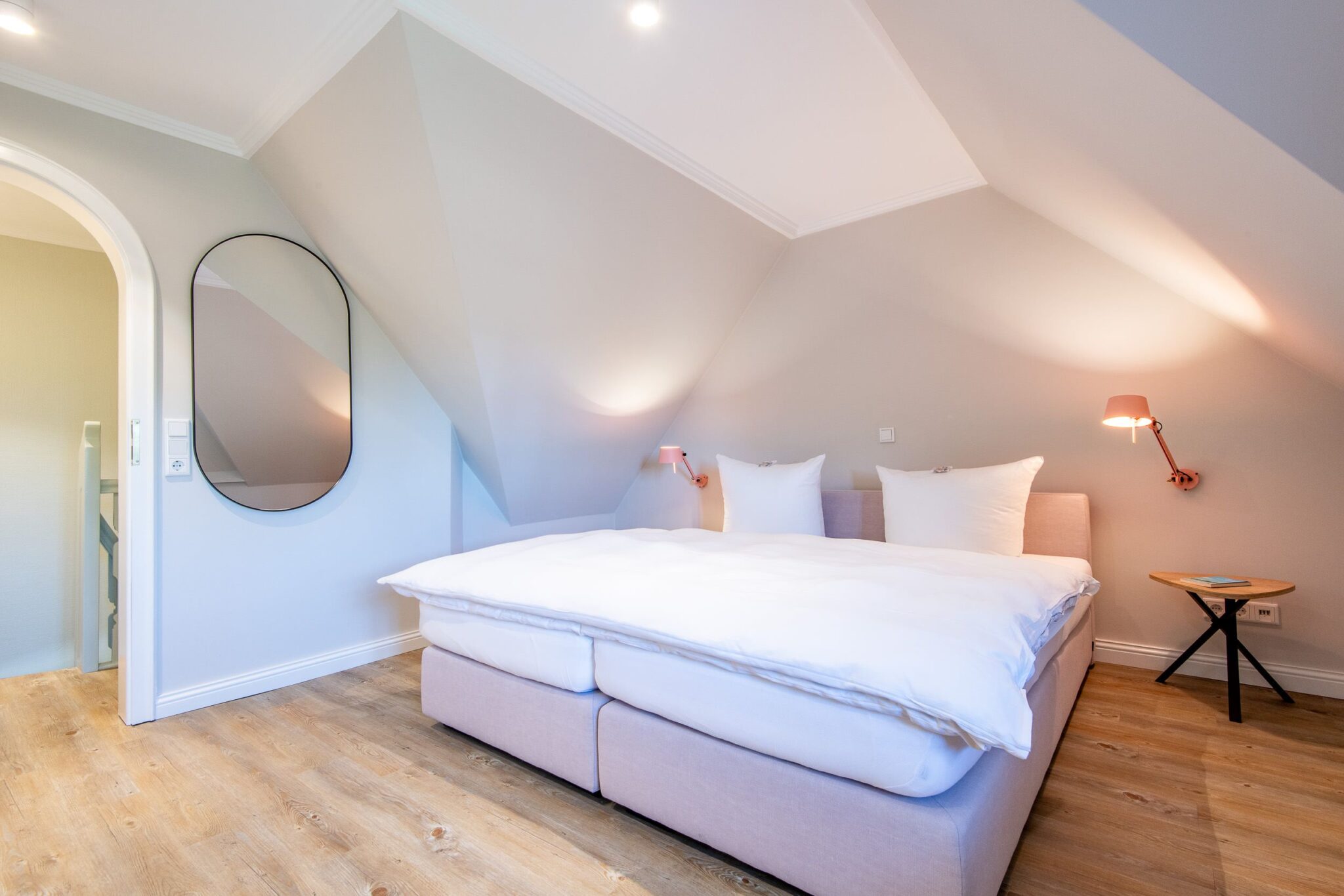 Doppelbett in Ferienwohnung auf Sylt
