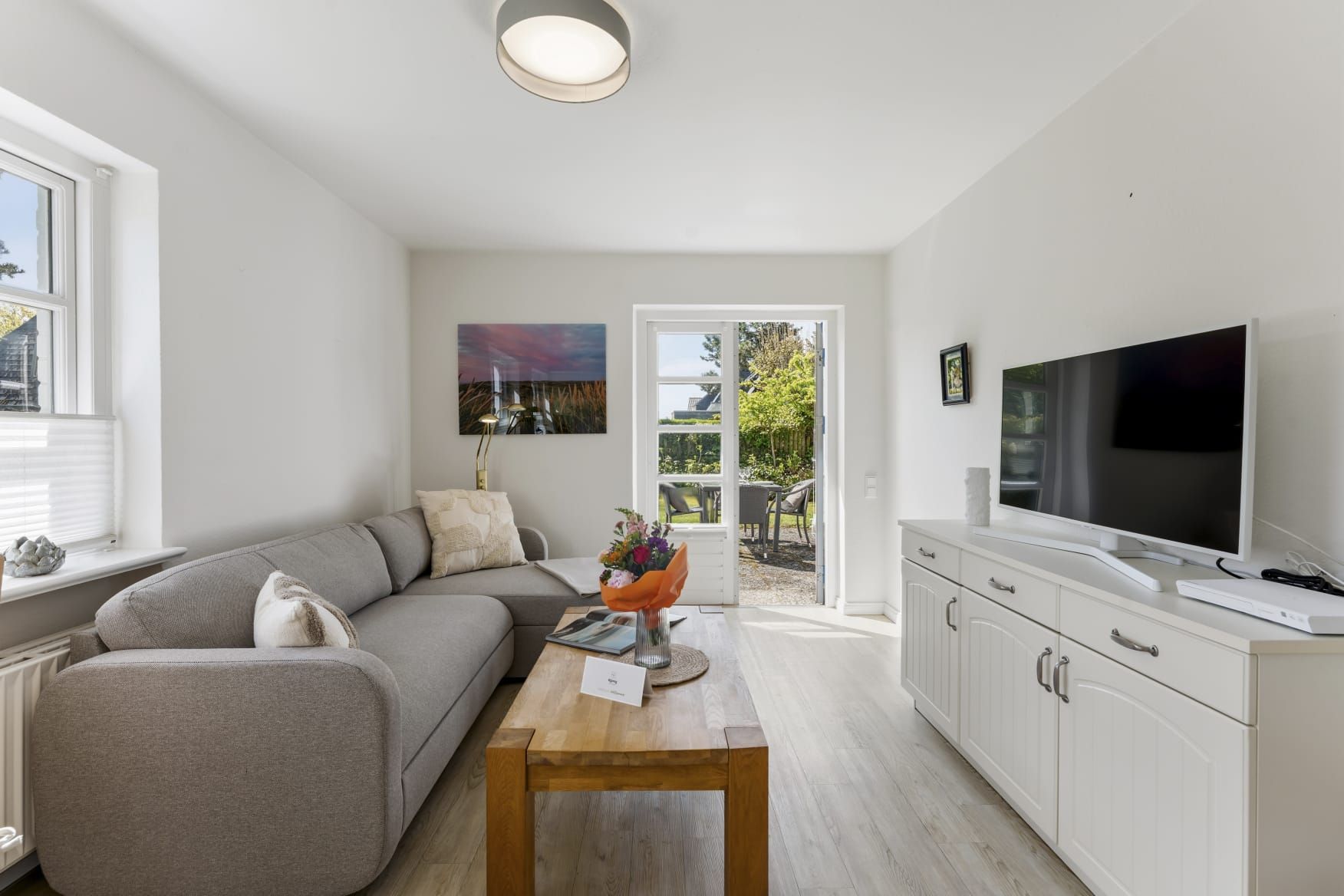 Wohnzimmer in Ferienwohnung auf Sylt