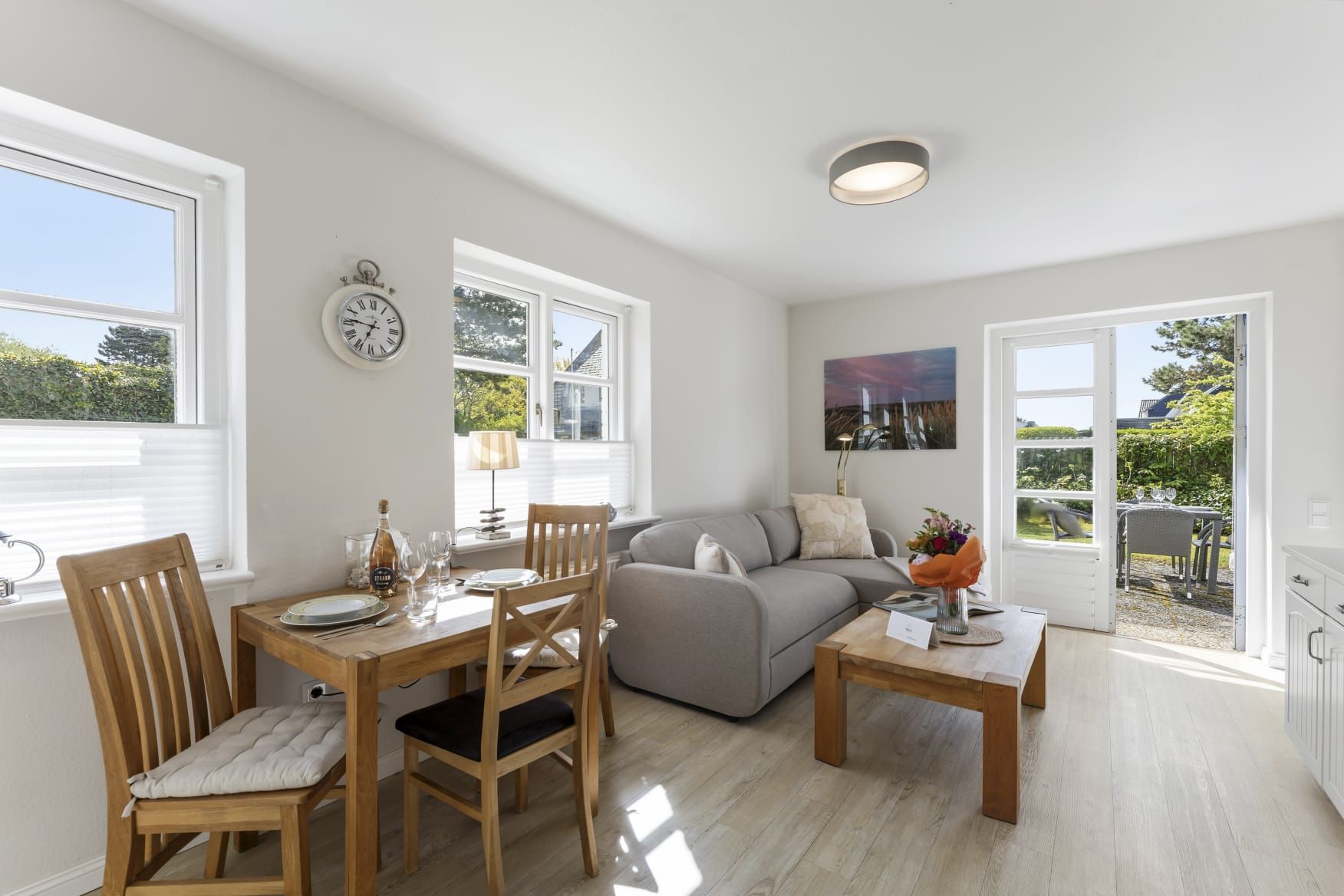 Wohnzimmer in Ferienwohnung auf Sylt