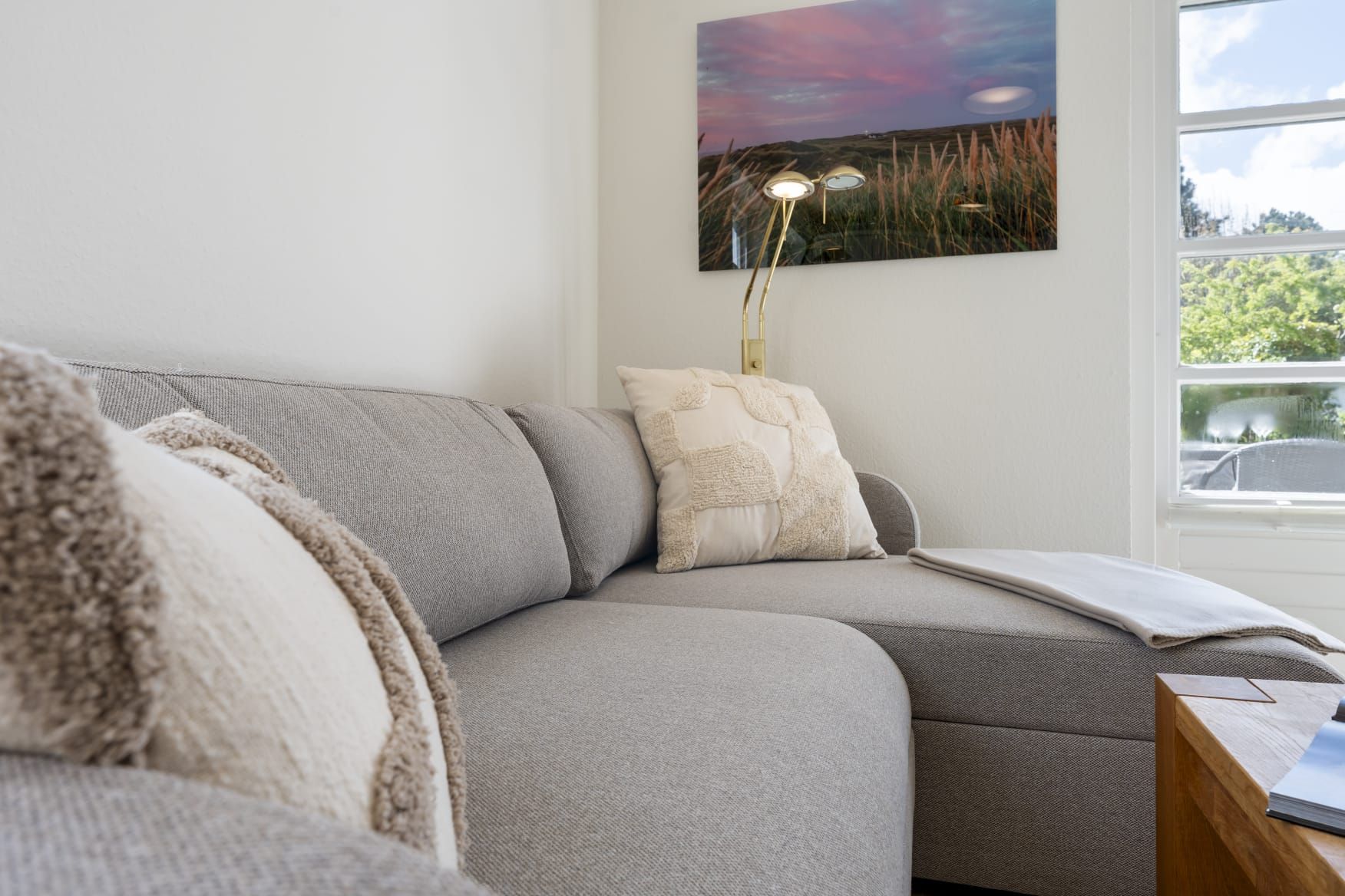 Sofa in Ferienwohnung auf Sylt