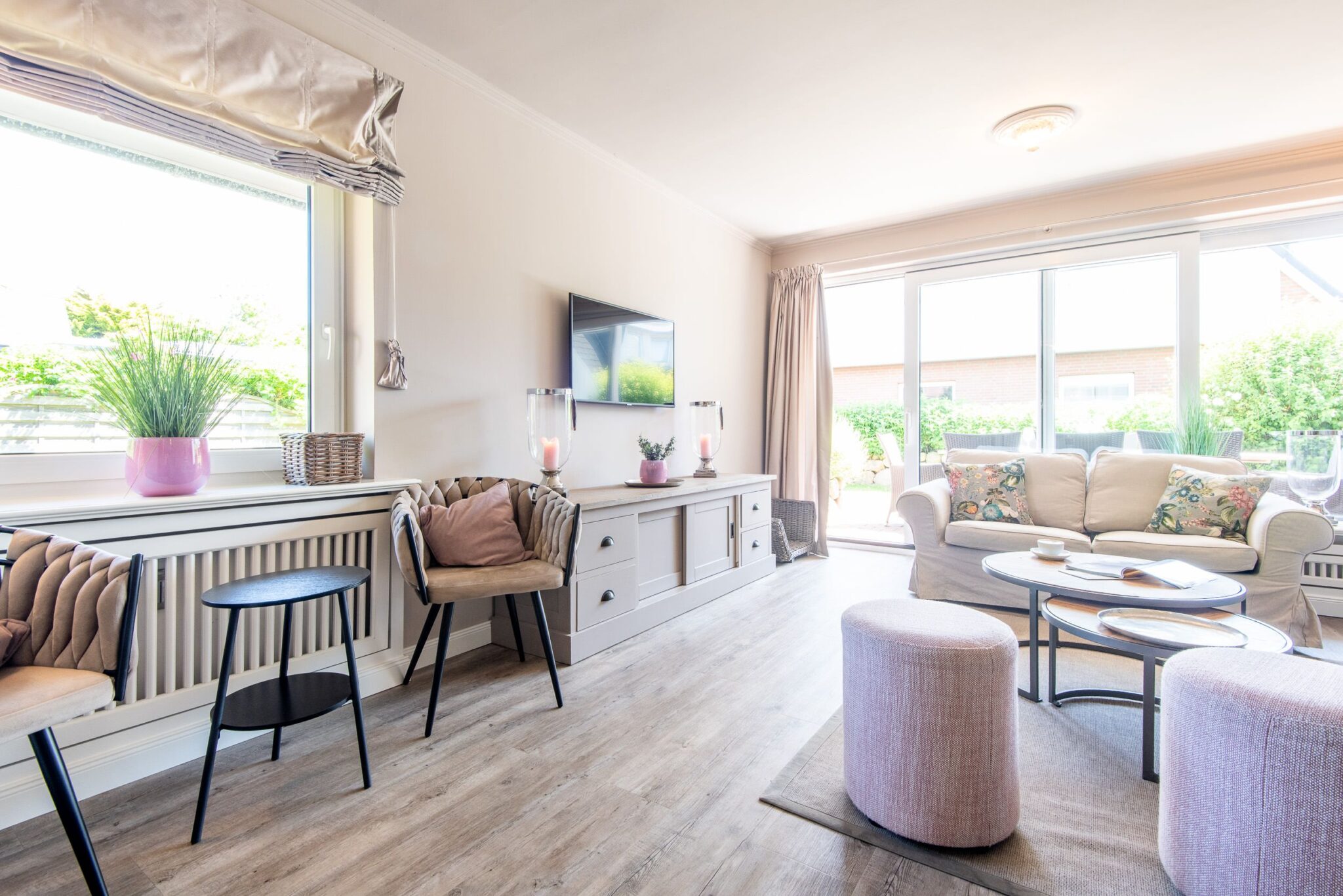 Wohnzimmer in Ferienwohnung auf Sylt