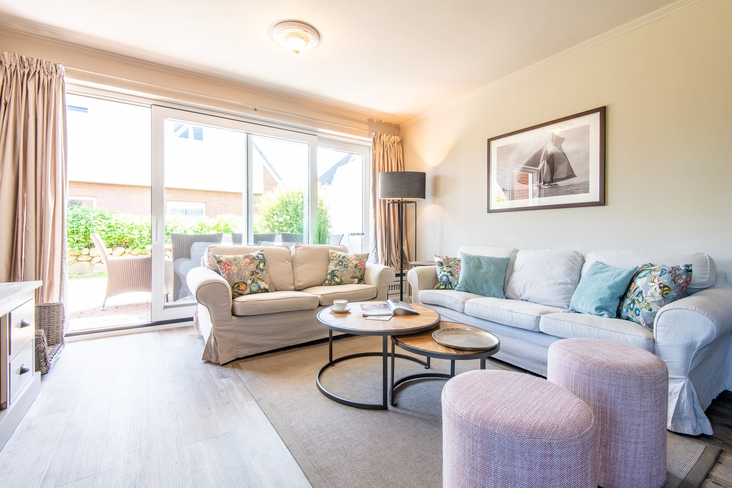 Wohnzimmer in Ferienwohnung auf Sylt