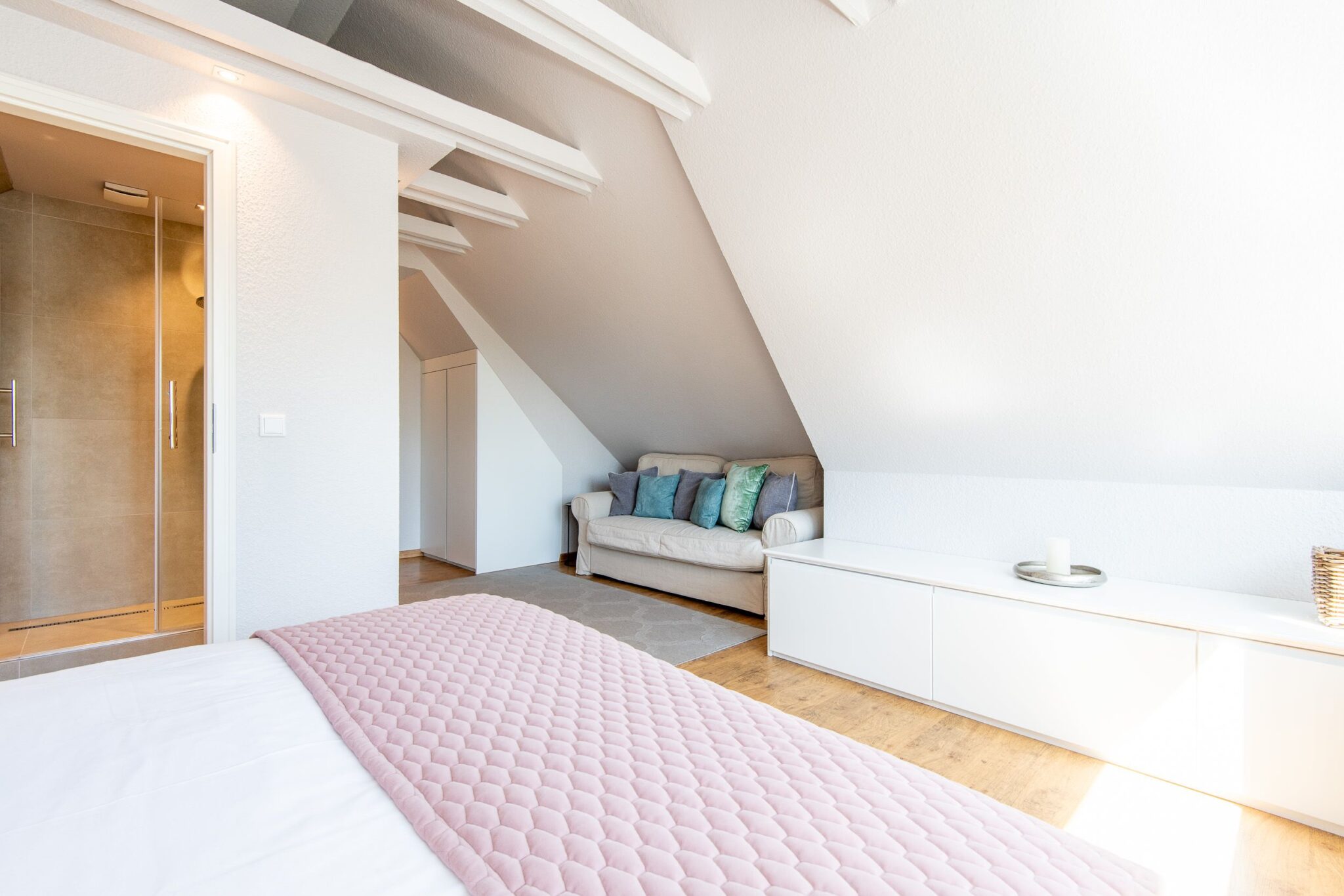 Schlafzimmer in Ferienwohnung auf Sylt