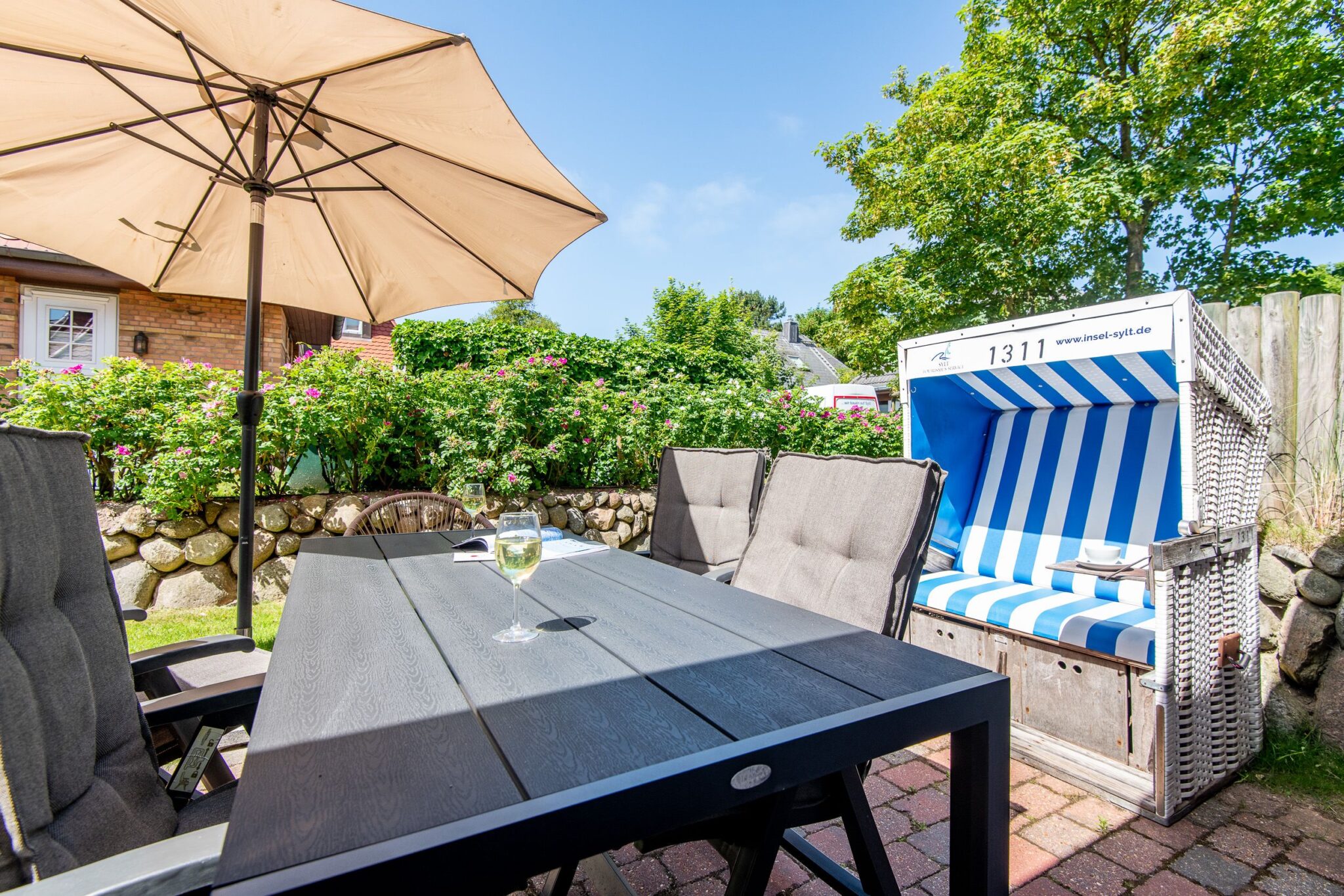 Terrasse in Ferienhaus auf Sylt