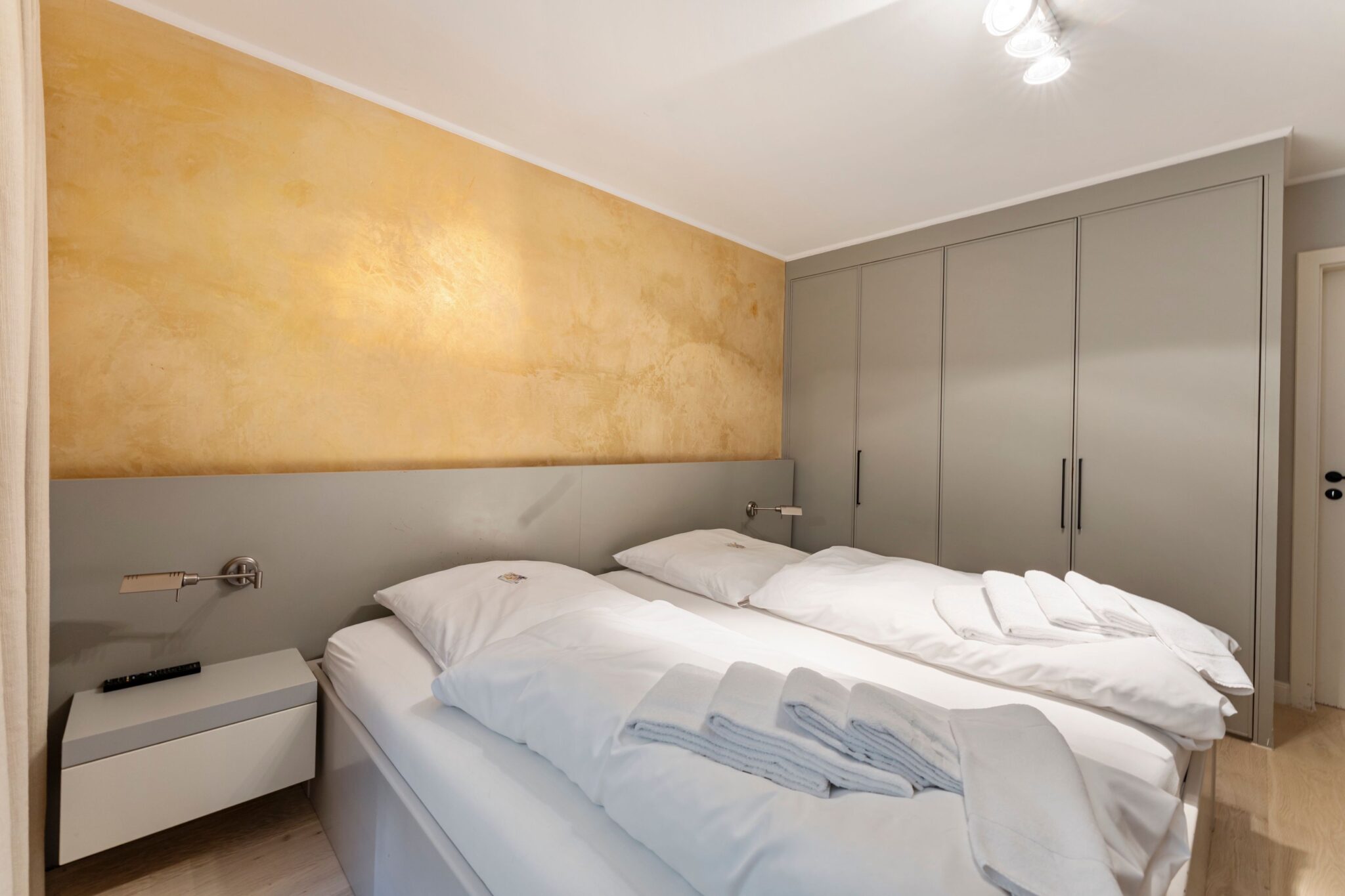 Doppelbett in Ferienhaus auf Sylt