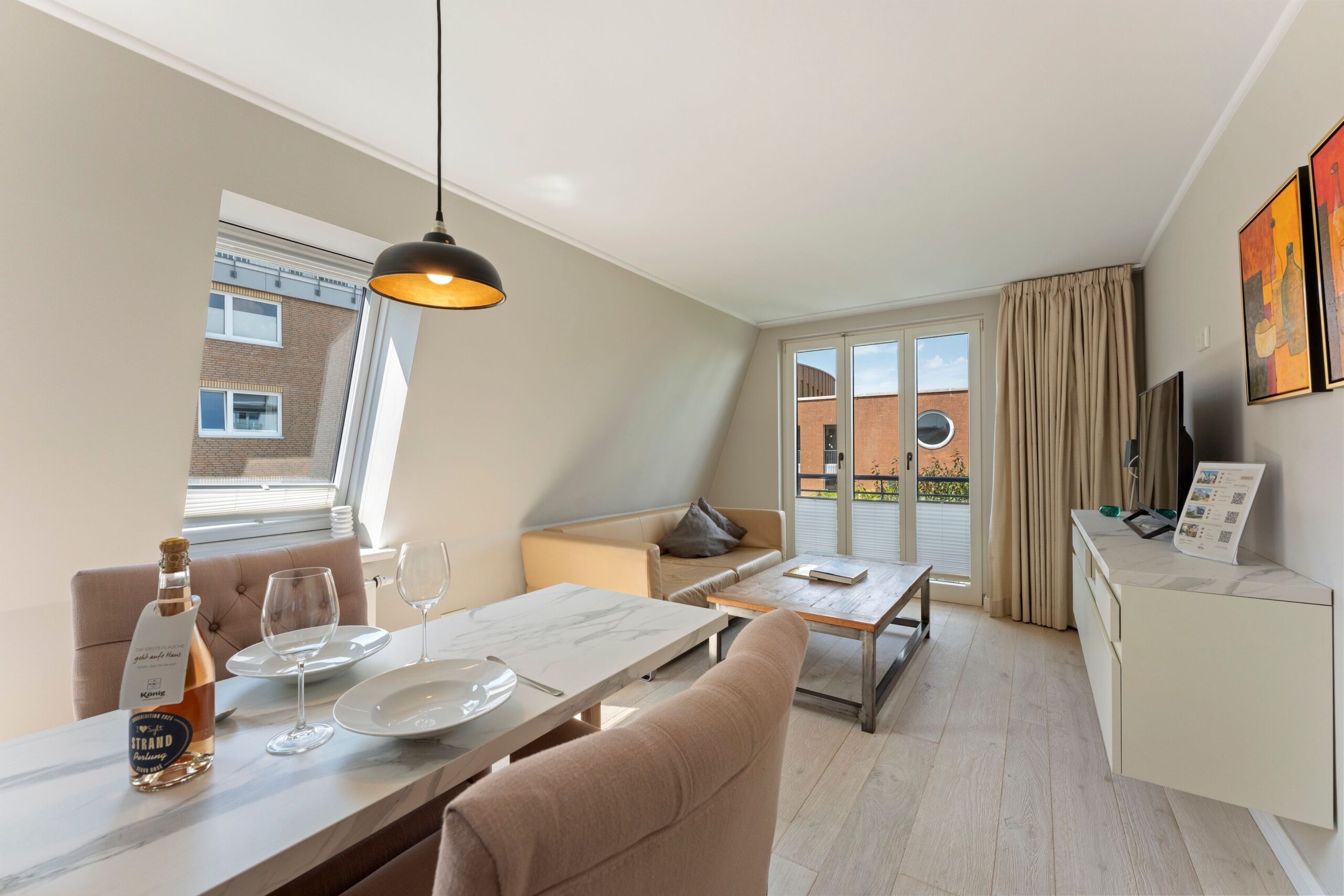 Wohnzimmer in Ferienhaus auf Sylt
