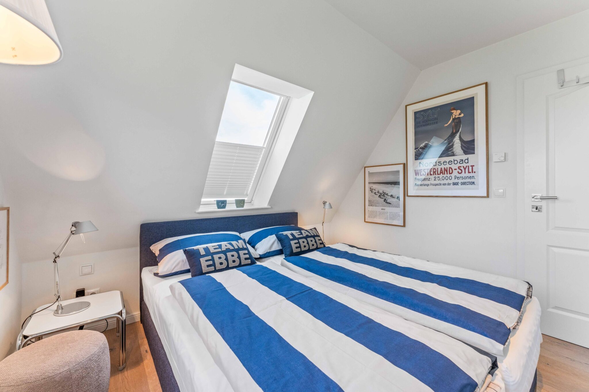 Doppelbett in Ferienwohnung auf Sylt
