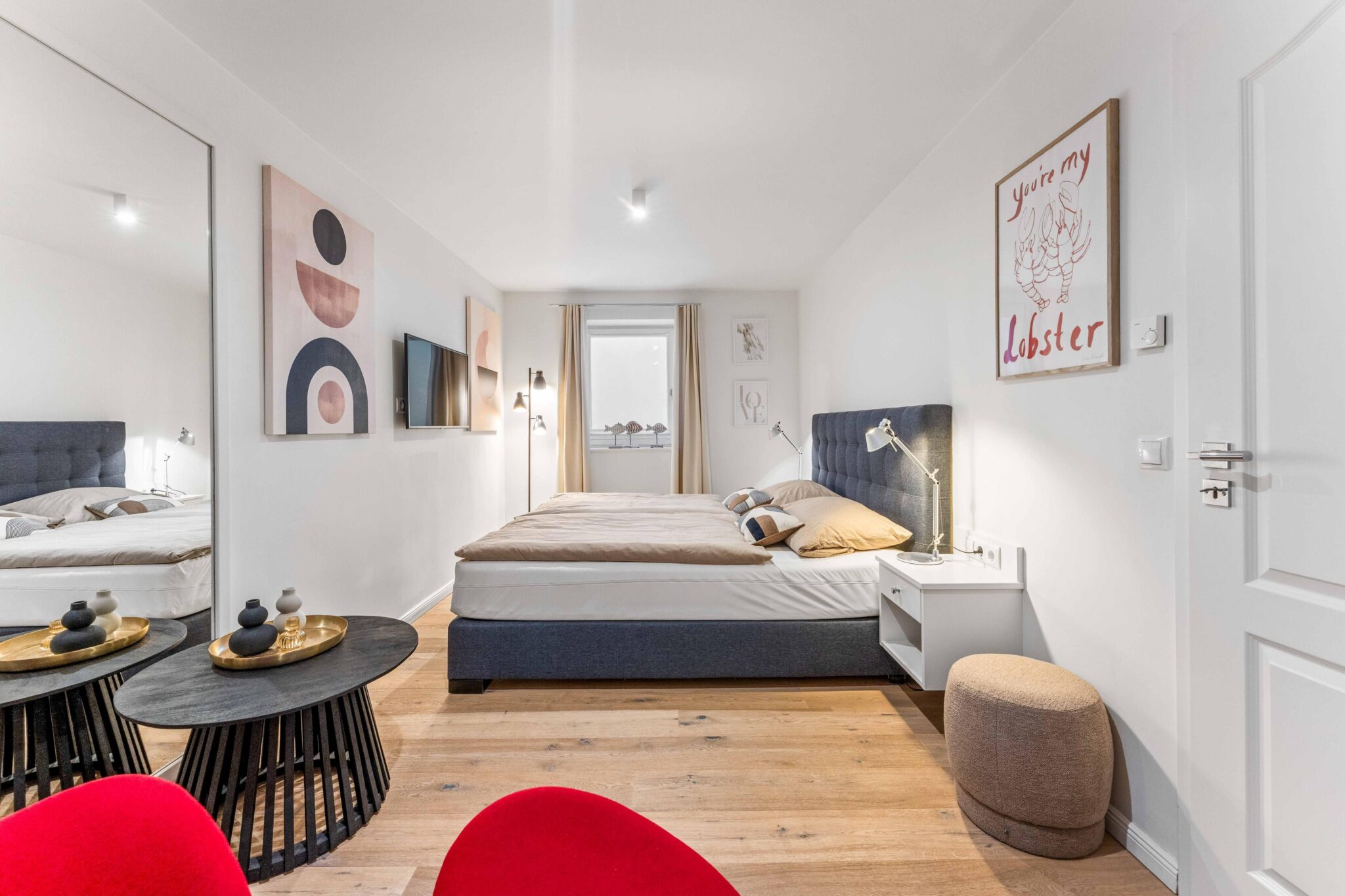 Schlafzimmer in Ferienwohnung auf Sylt