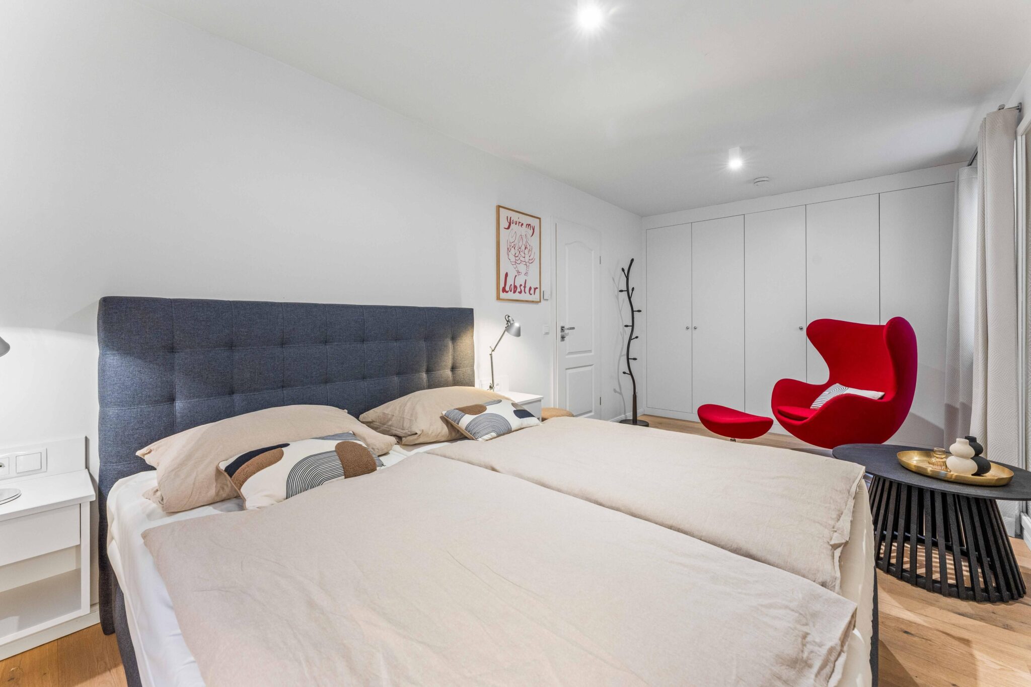 Schlafzimmer in Ferienwohnung auf Sylt